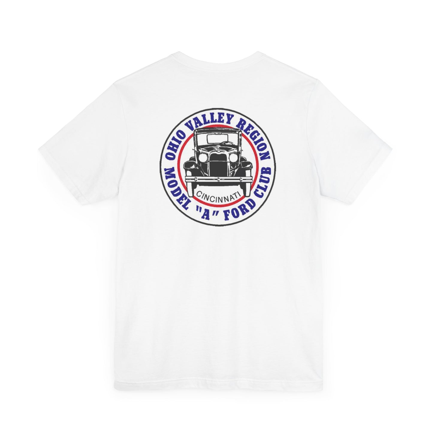 Ohio Valley Region Model A Ford Club (front and back logo) Unisex Jersey Short Sleeve Tee