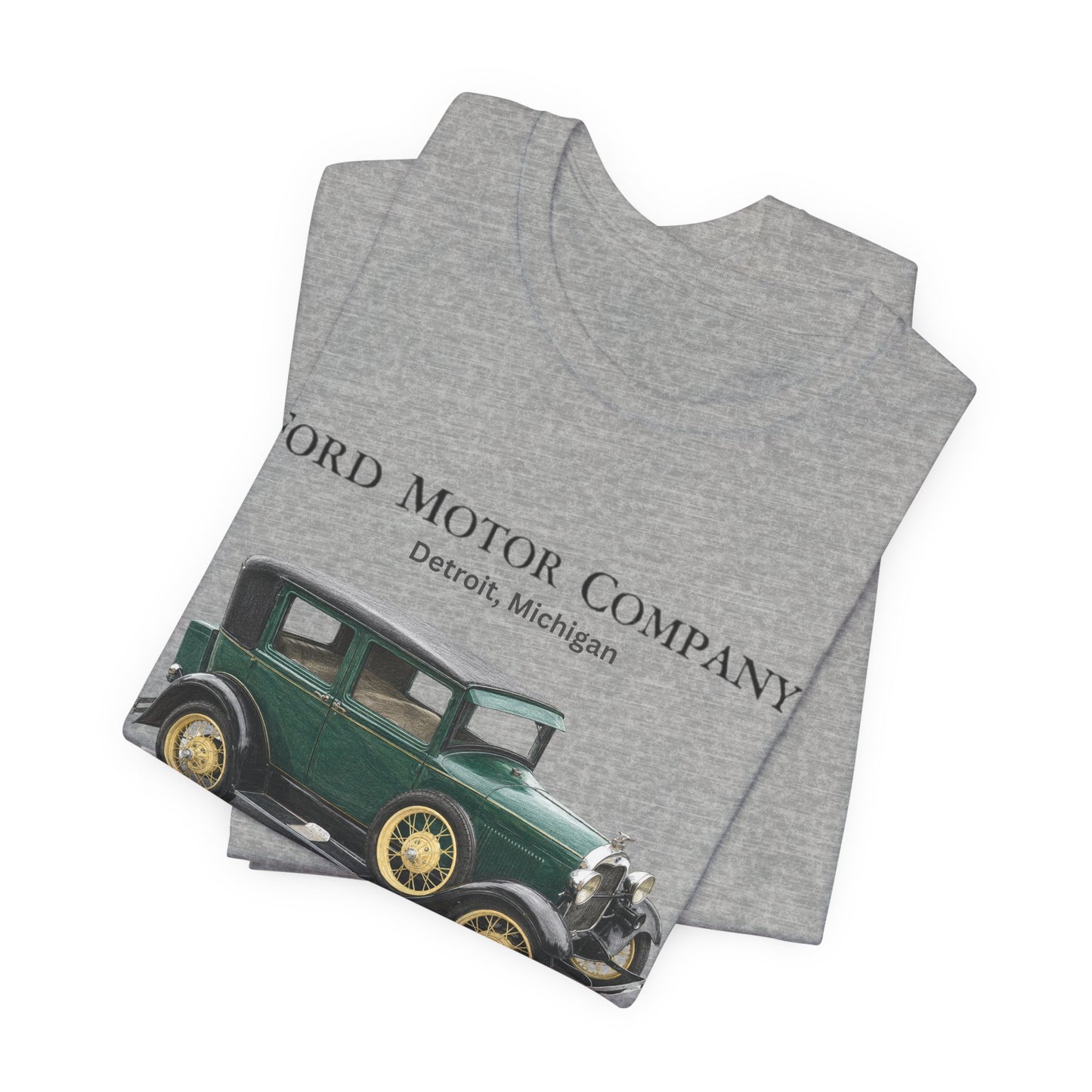 1929 Ford Model A Fordor Tee – Ford Motor Company Retro Car Shirt (French Lick)