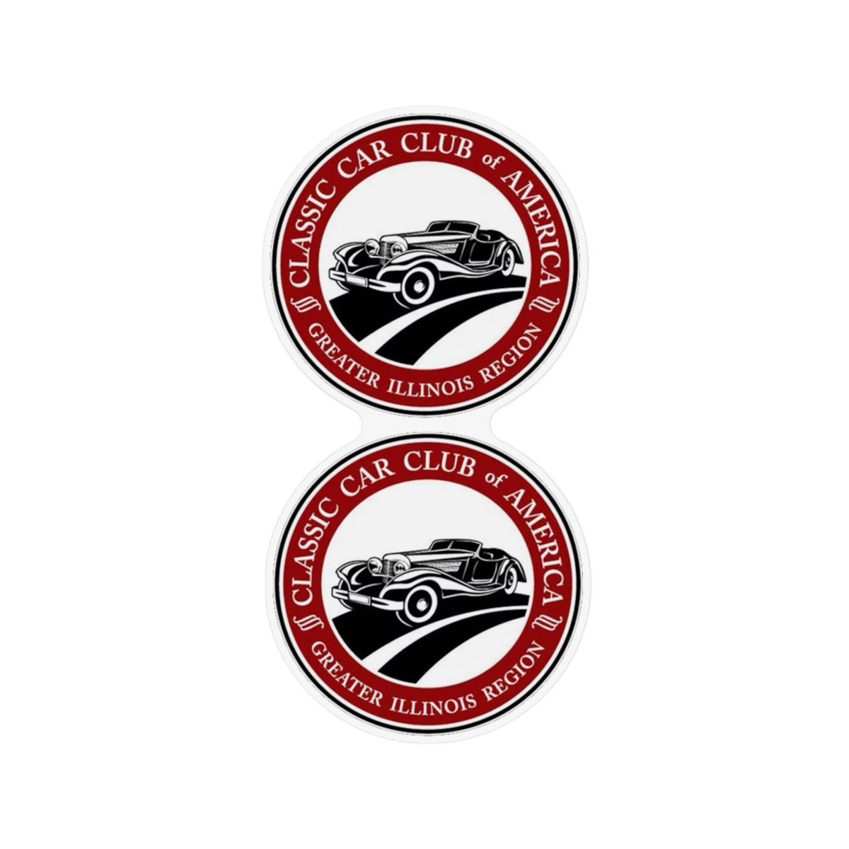 Classic Car Club of America Greater Illinois Region Round Magnet - Two Large 12" x 12" Car Magnets