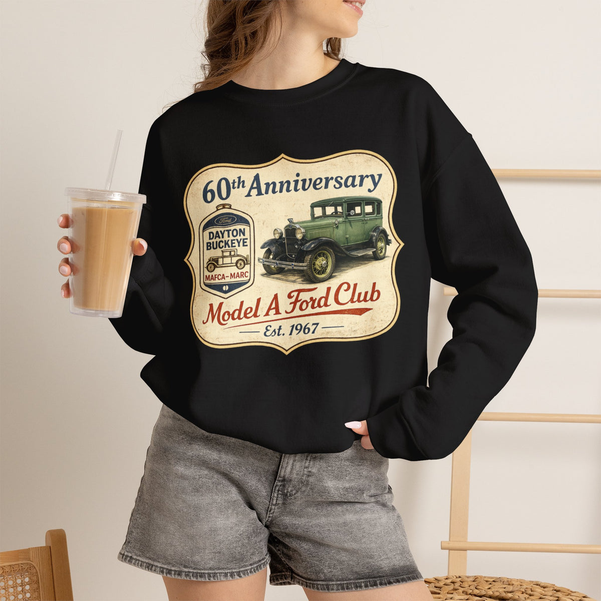 Dayton Buckeye Model A Ford Club 60th Anniversary Unisex Heavy Blend™ Crewneck Sweatshirt Gildan (SSG)