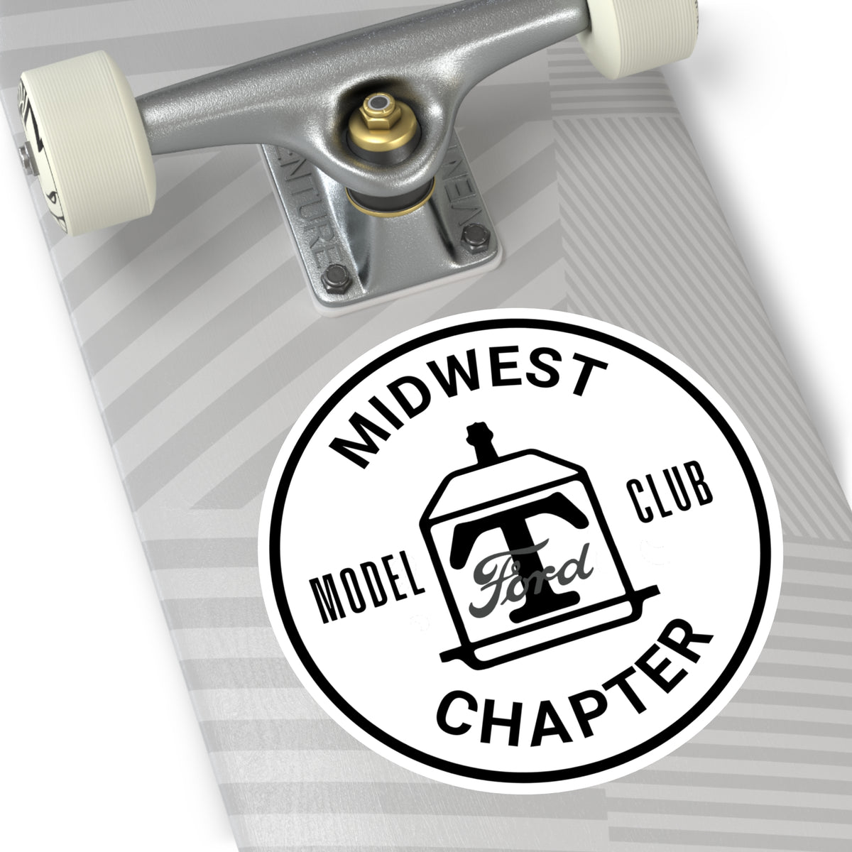 Midwest Chapter - The Model T Ford Club Round Vinyl Sticker — Vintage Car Decal