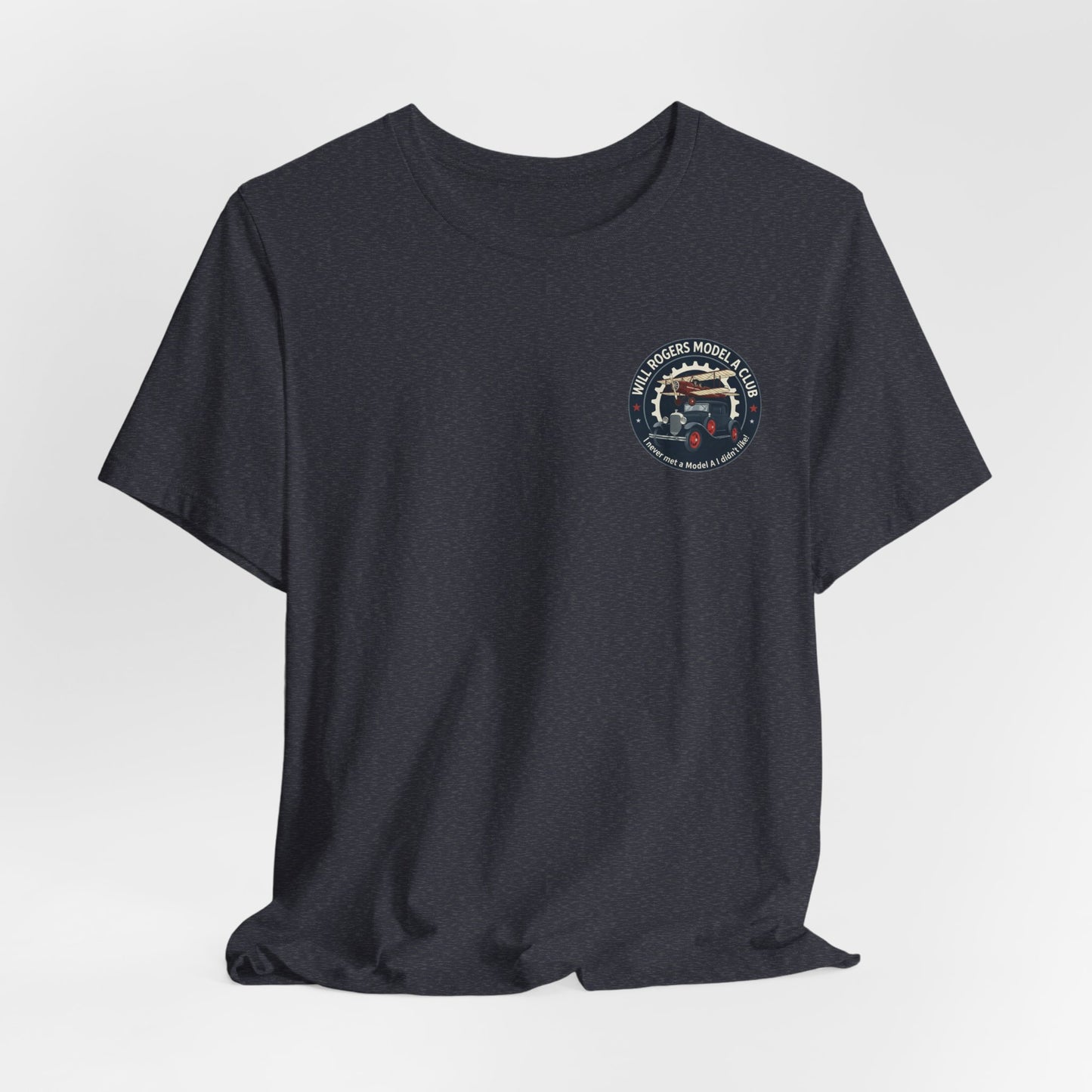 Will Rogers Model A Club – Vintage Car Graphic Tee (Front and Back Logos)