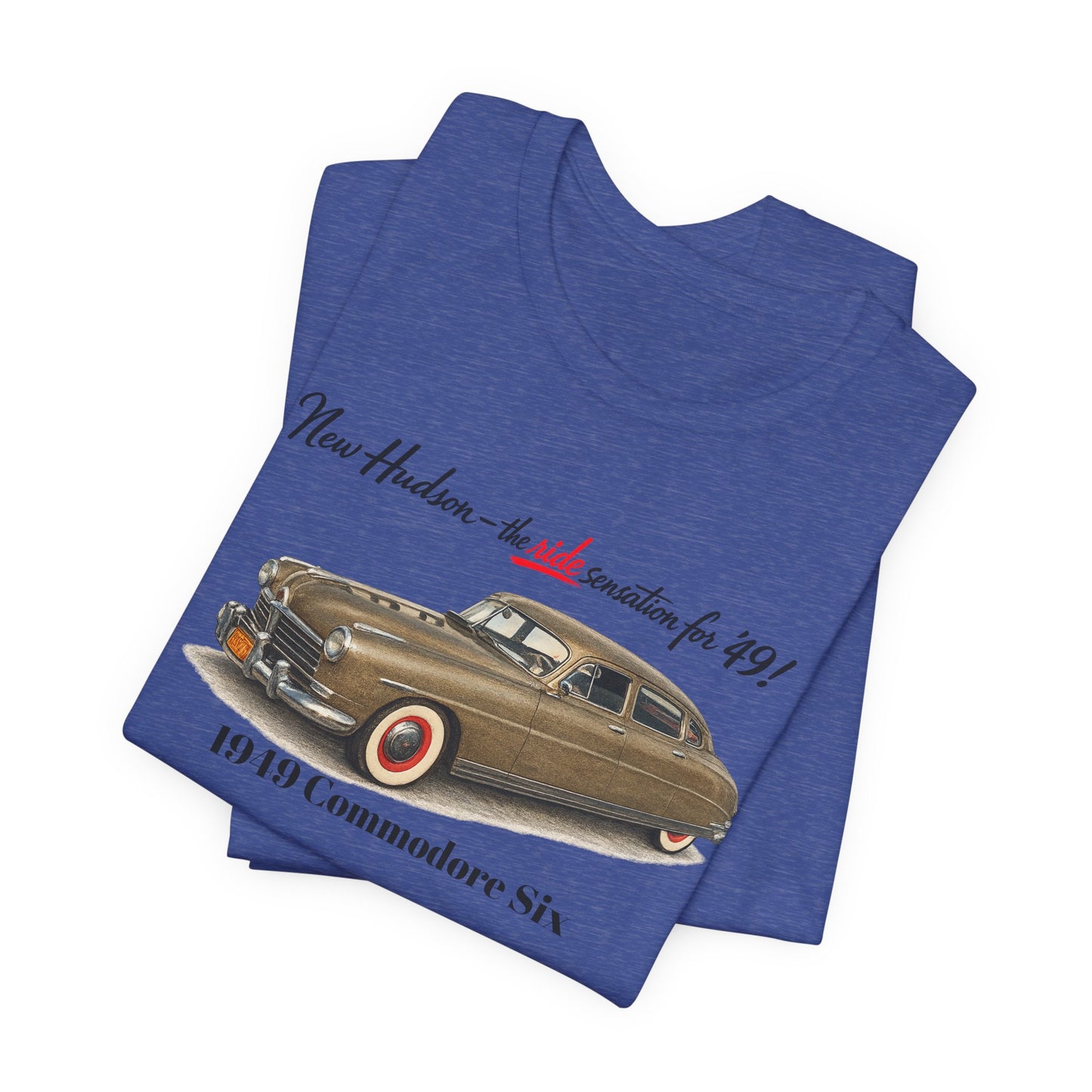1949 Hudson Commodore Six Vintage Car T-Shirt — Unisex Jersey Short Sleeve Tee (DT)