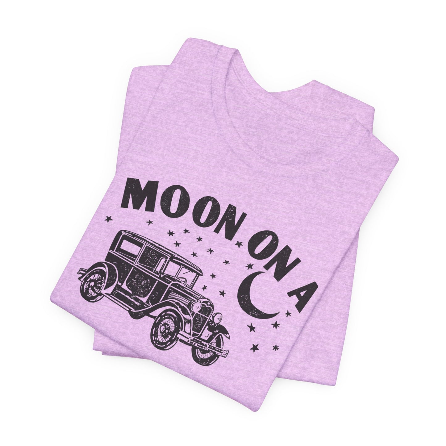 Moon On A Vintage Car T-Shirt — Retro Moon Graphic Tee