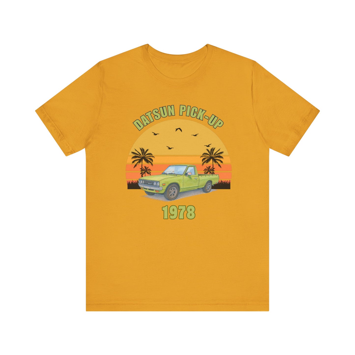 1978 Datsun Pickup Tee — Retro Sunset Palm Beach Truck Shirt