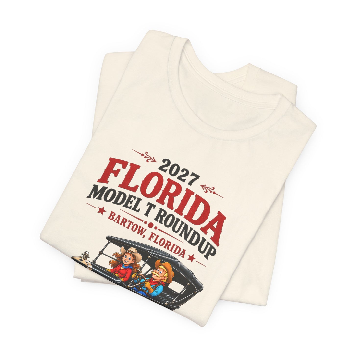 Florida Model T Roundup 2027 Soft-Style T-Shirt — Front Graphic