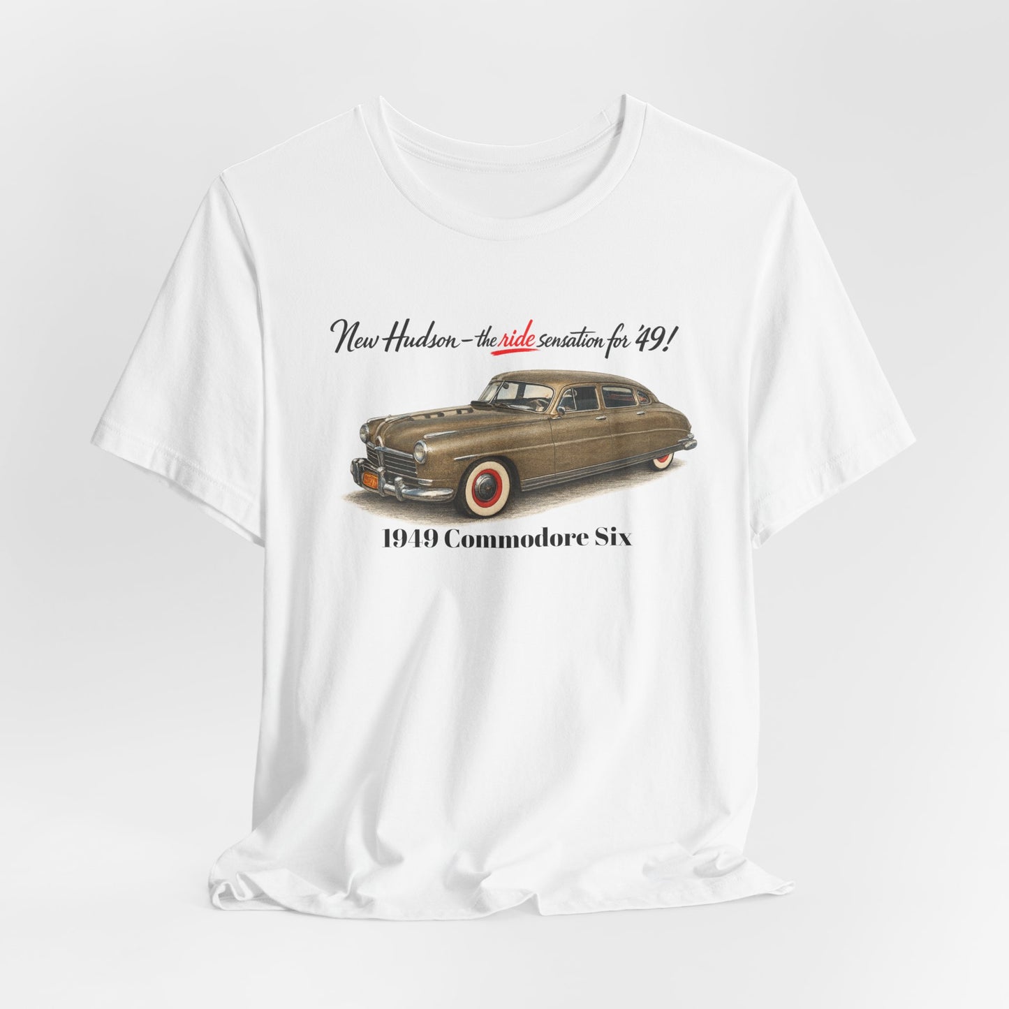 1949 Hudson Commodore Six Vintage Car T-Shirt — Unisex Jersey Short Sleeve Tee (DT)