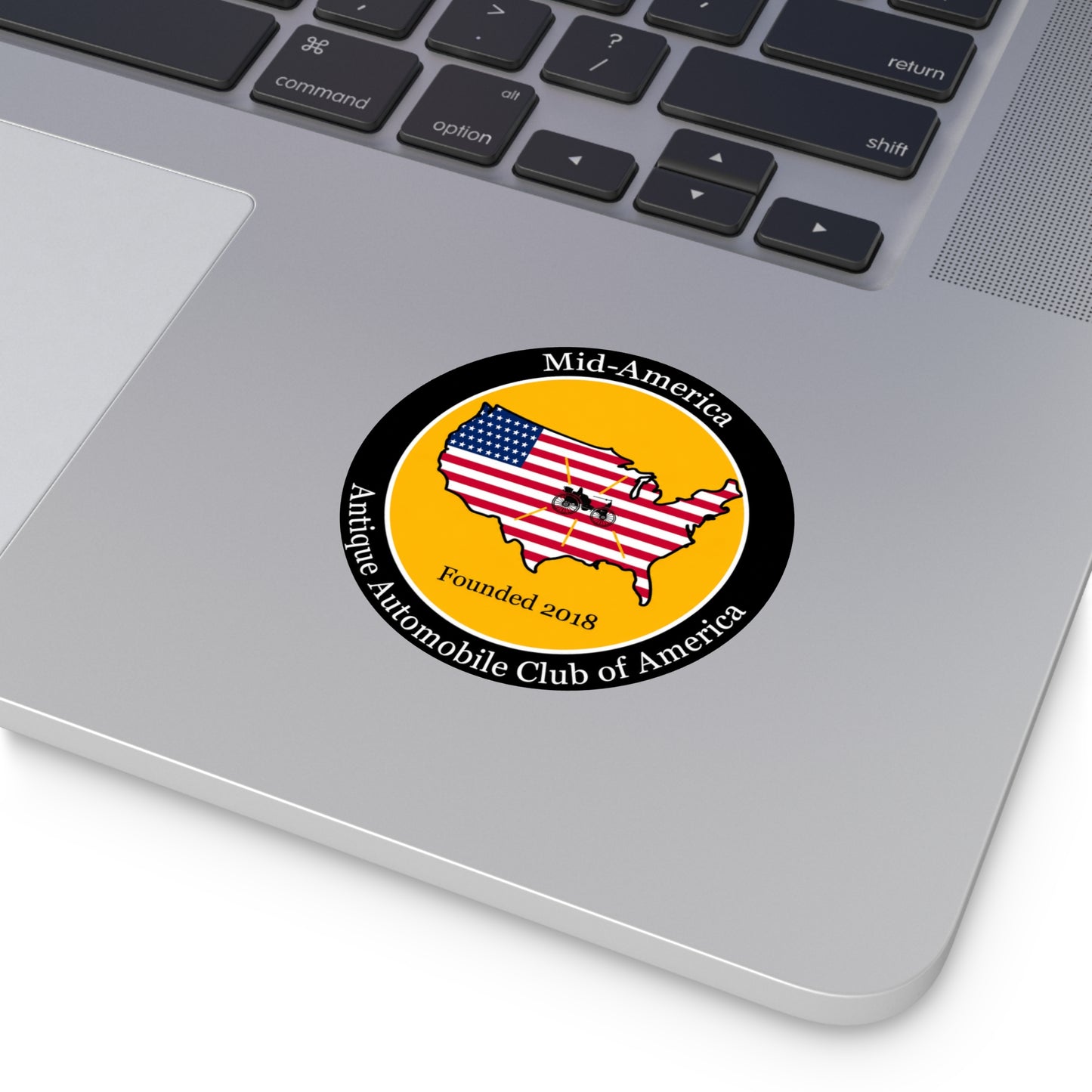 Mid-America Region AACA Round Vinyl Sticker — Great for Windshields