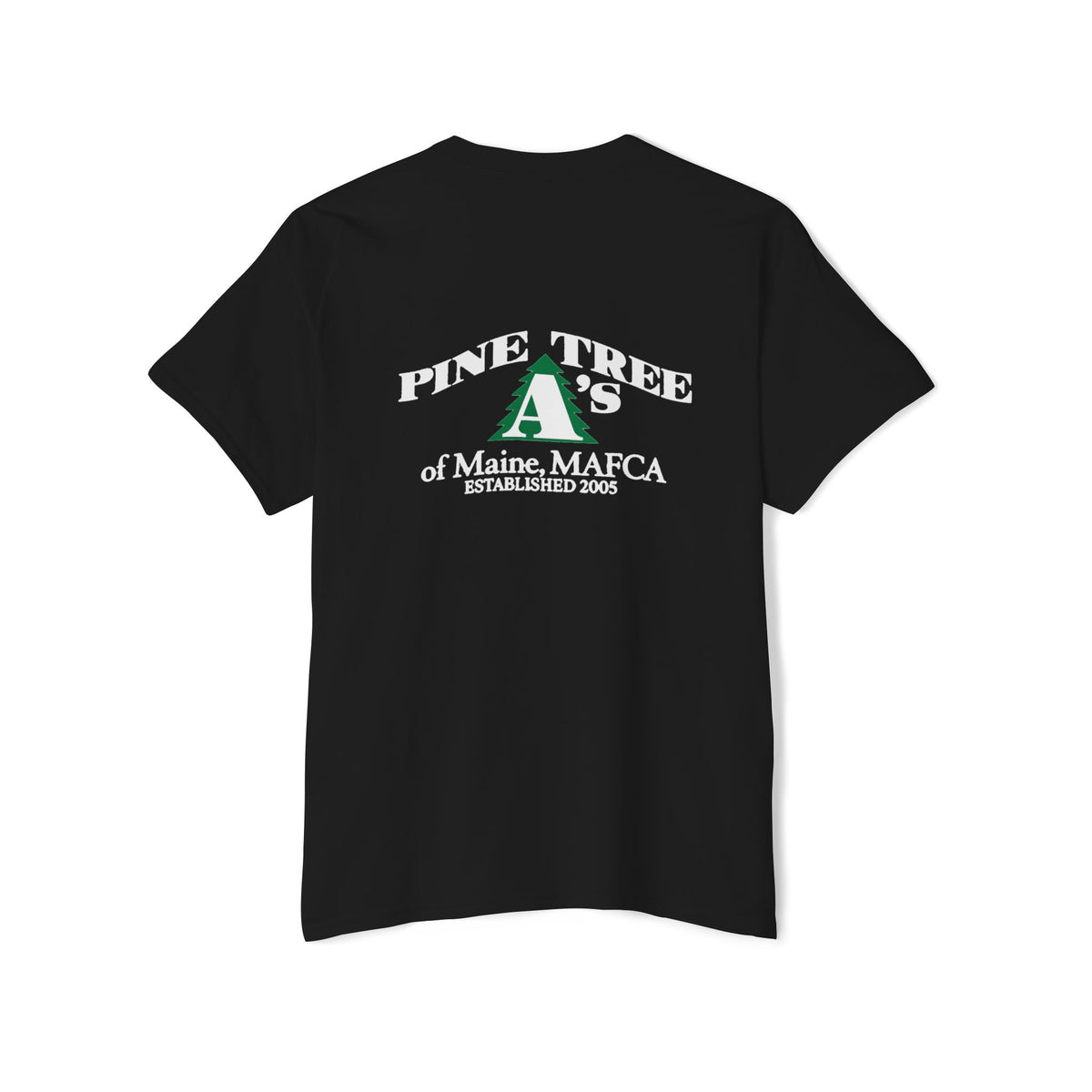 Pine Tree A's of Maine, MAFCA Front and Back Logos — Unisex Heavy Cotton Pocket Tee