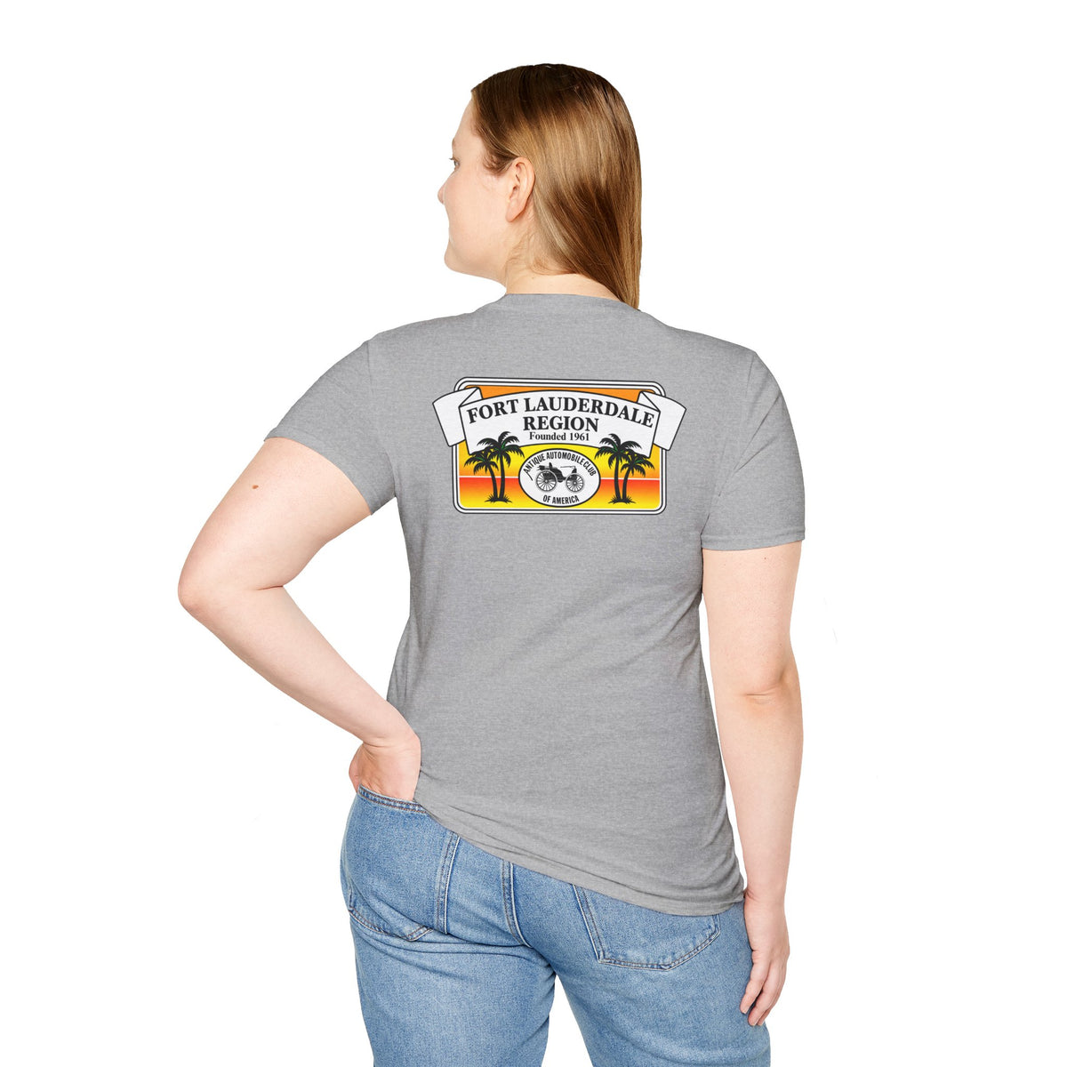 Fort Lauderdale Region AACA T-Shirt - Unisex Softstyle T-Shirt Front and Back Logos