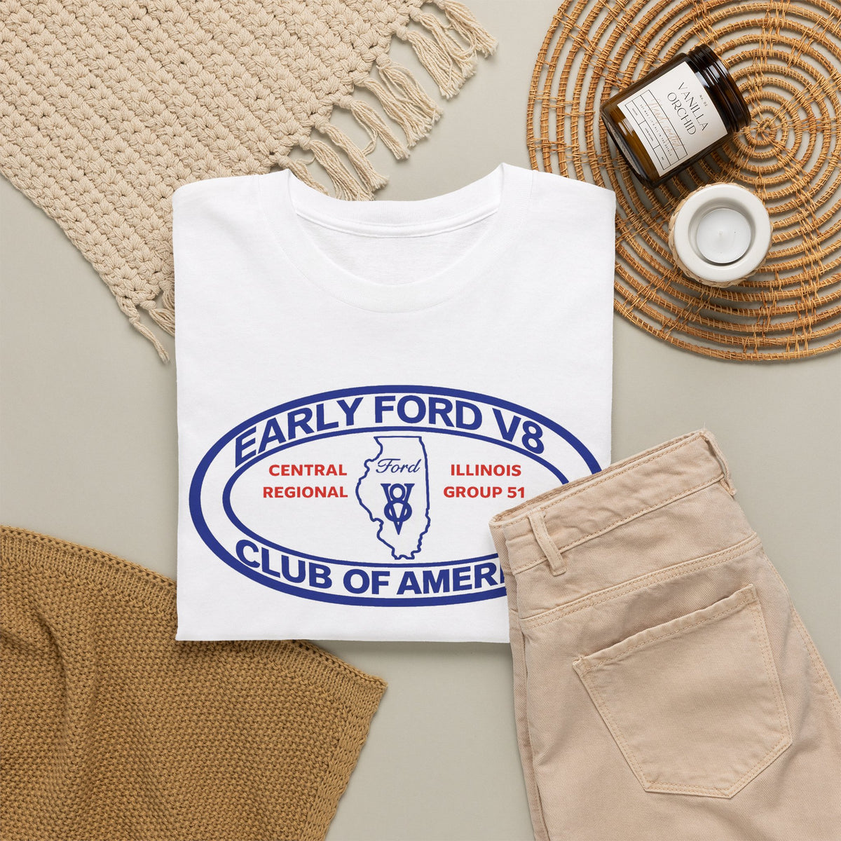 Early Ford V8 Club of America Unisex Heavy Cotton Tee