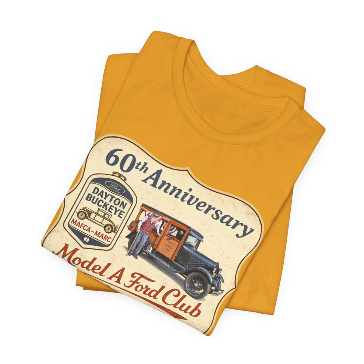 Dayton Buckeye Model A Ford Club 60th Anniversary Tee (Piney Wood Farm) - Unisex Soft Short Sleeve Tee