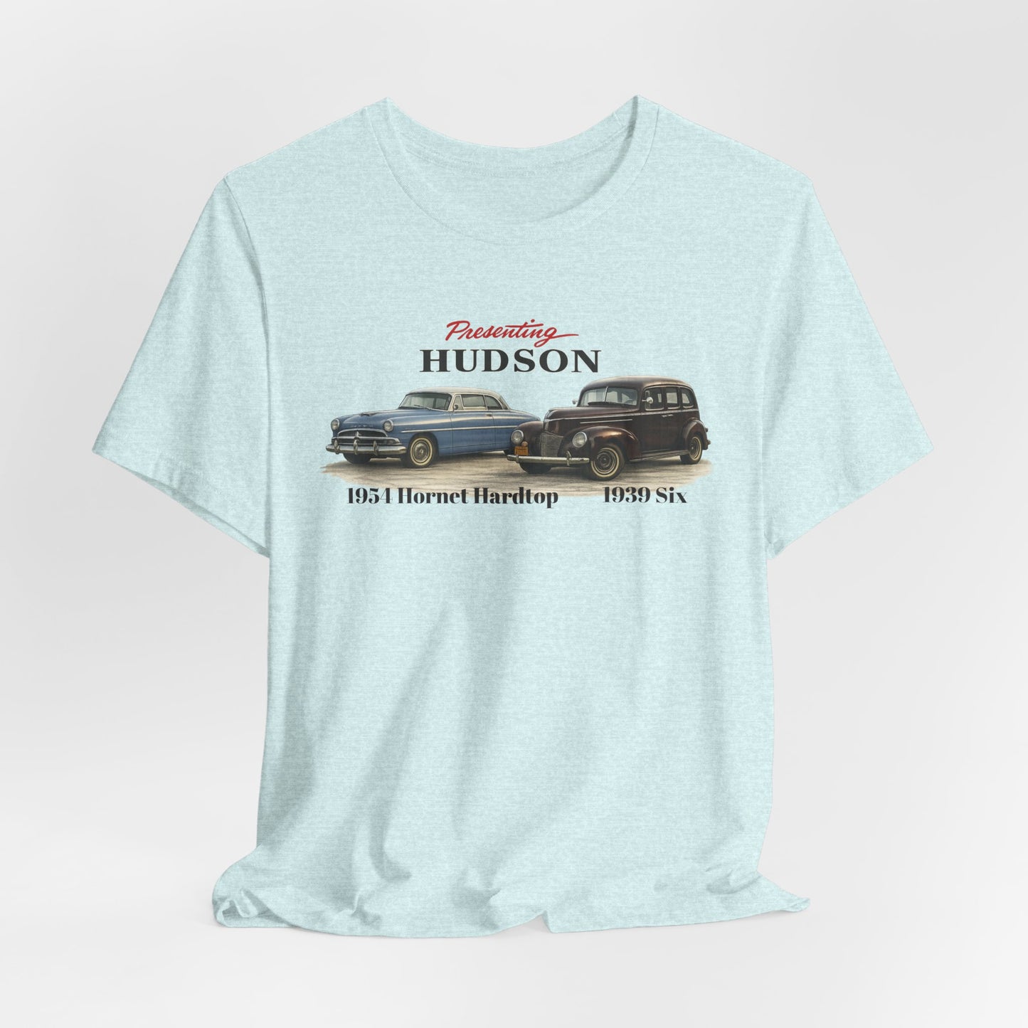 1954 Hudson Hornet Hardtop and 1939 Hudson Six T-Shirt — Classic Car Tee