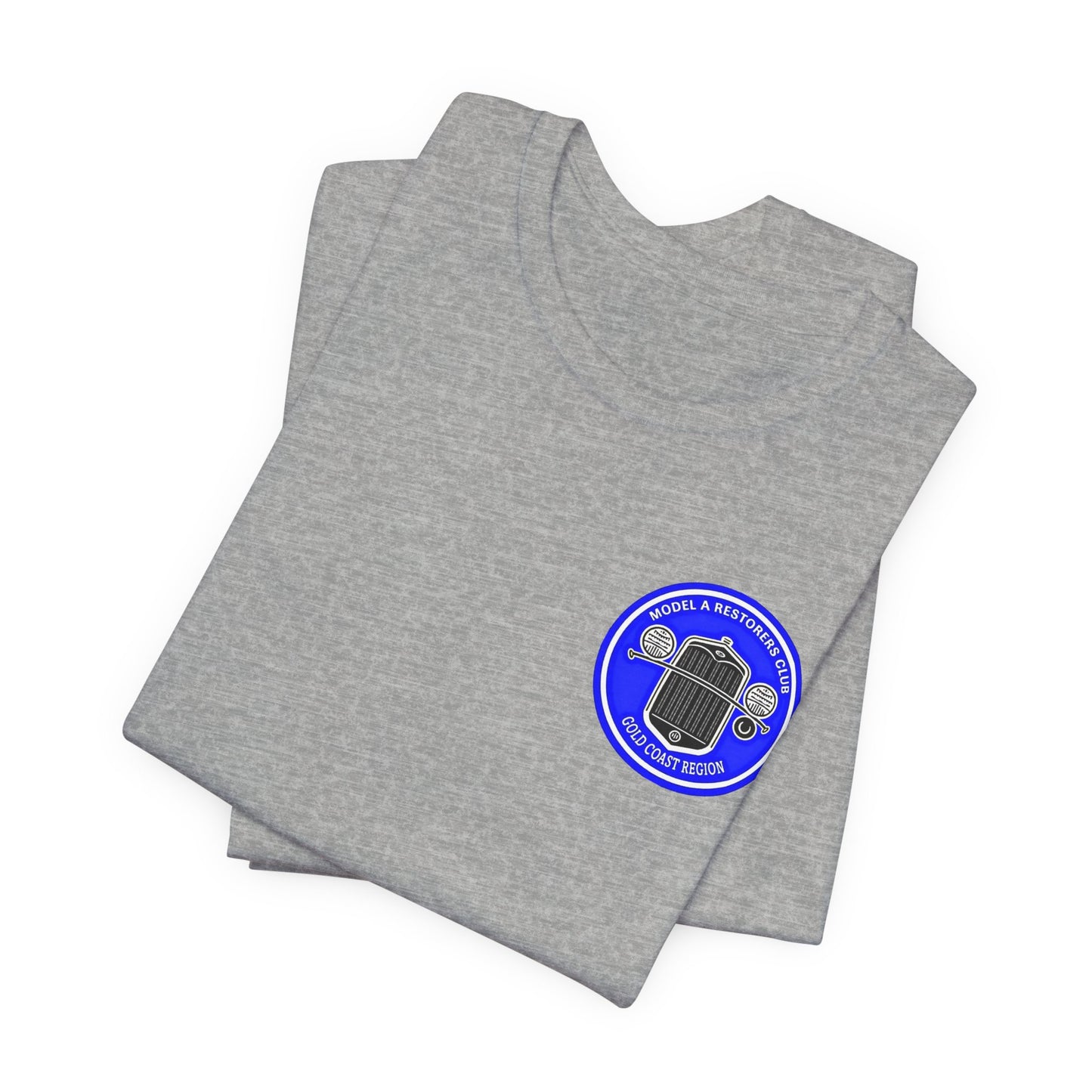 Gold Coast Region Model A Restorers Club T‑Shirt (small logo on front & large logo on back)