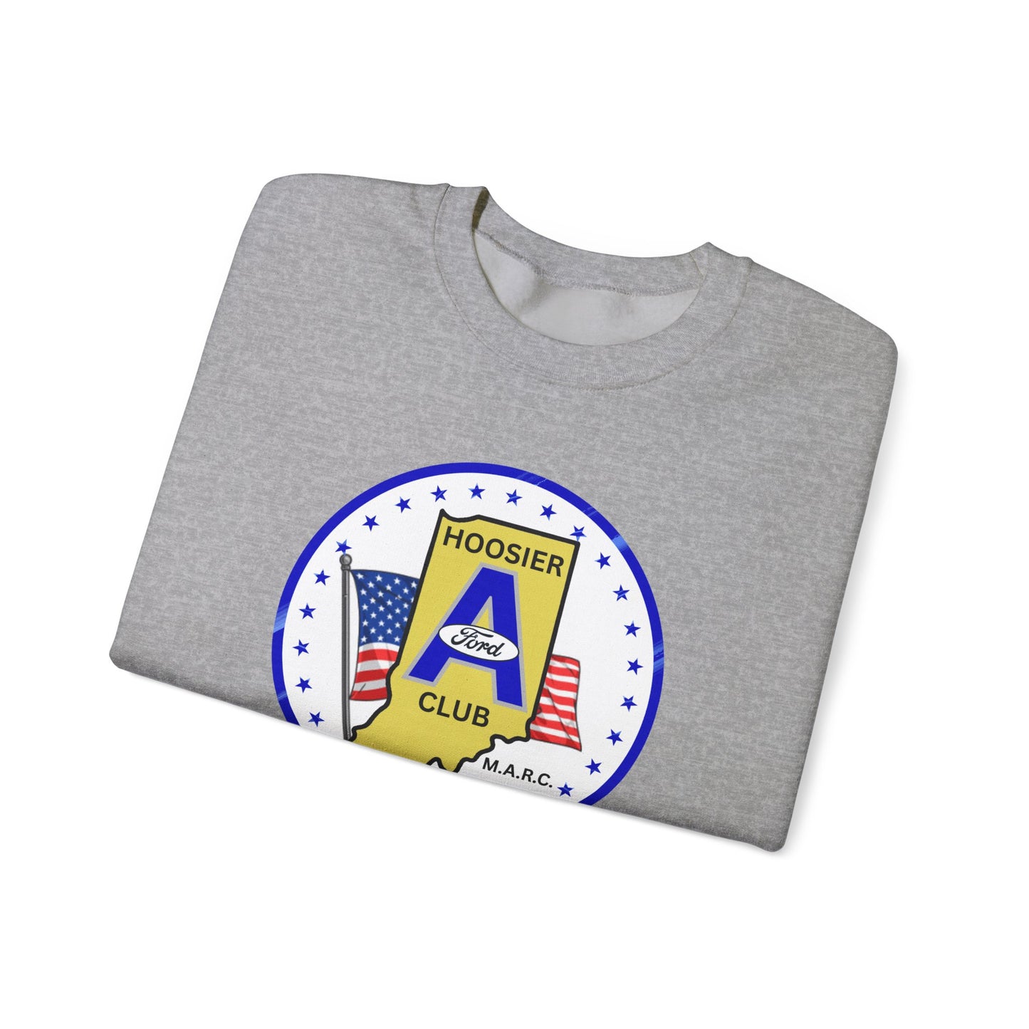 Hoosier A Ford Club Logo Sweatshirt — Indiana Flag Patch Crewneck