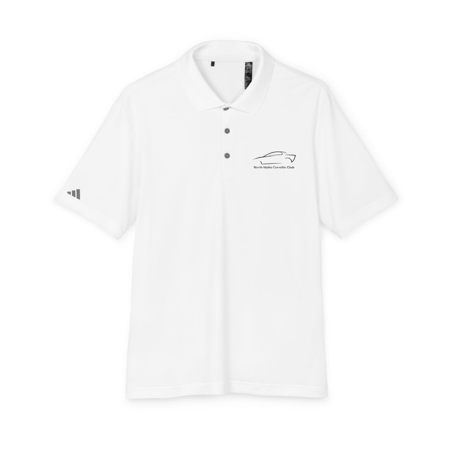 North Idaho Corvette Club Black Embroidered Polo — adidas Unisex Performance Polo