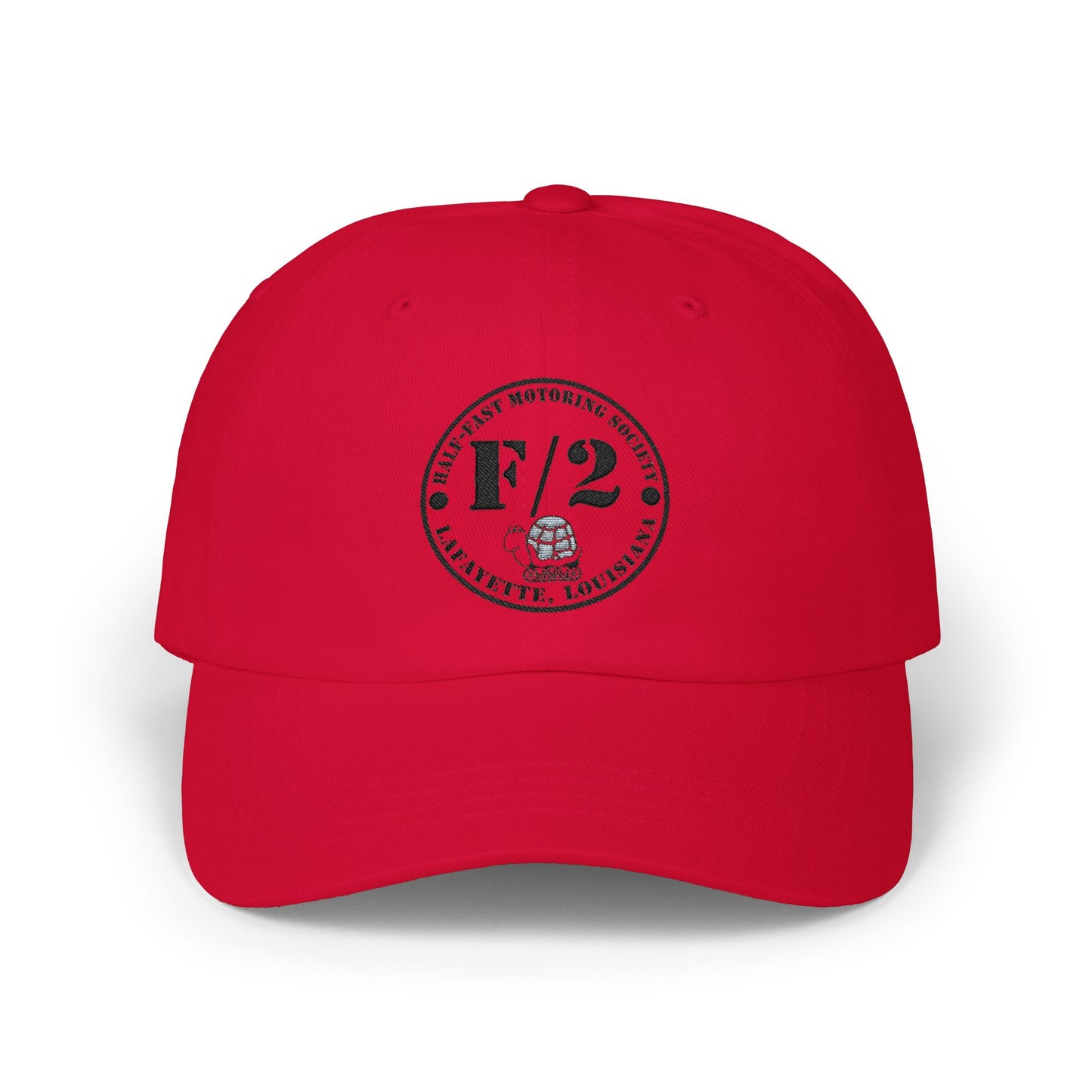 Half-Fast Motoring Society Dad Cap — Embroidered Logo Baseball Hat