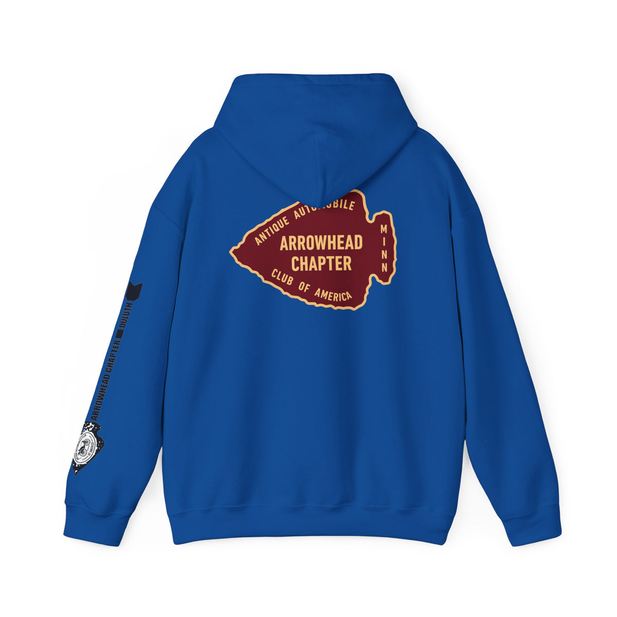 Arrowhead Chapter AACA Club Hoodie — "I'd Rather Be in My Antique Car" plus Sleeve and Back Images