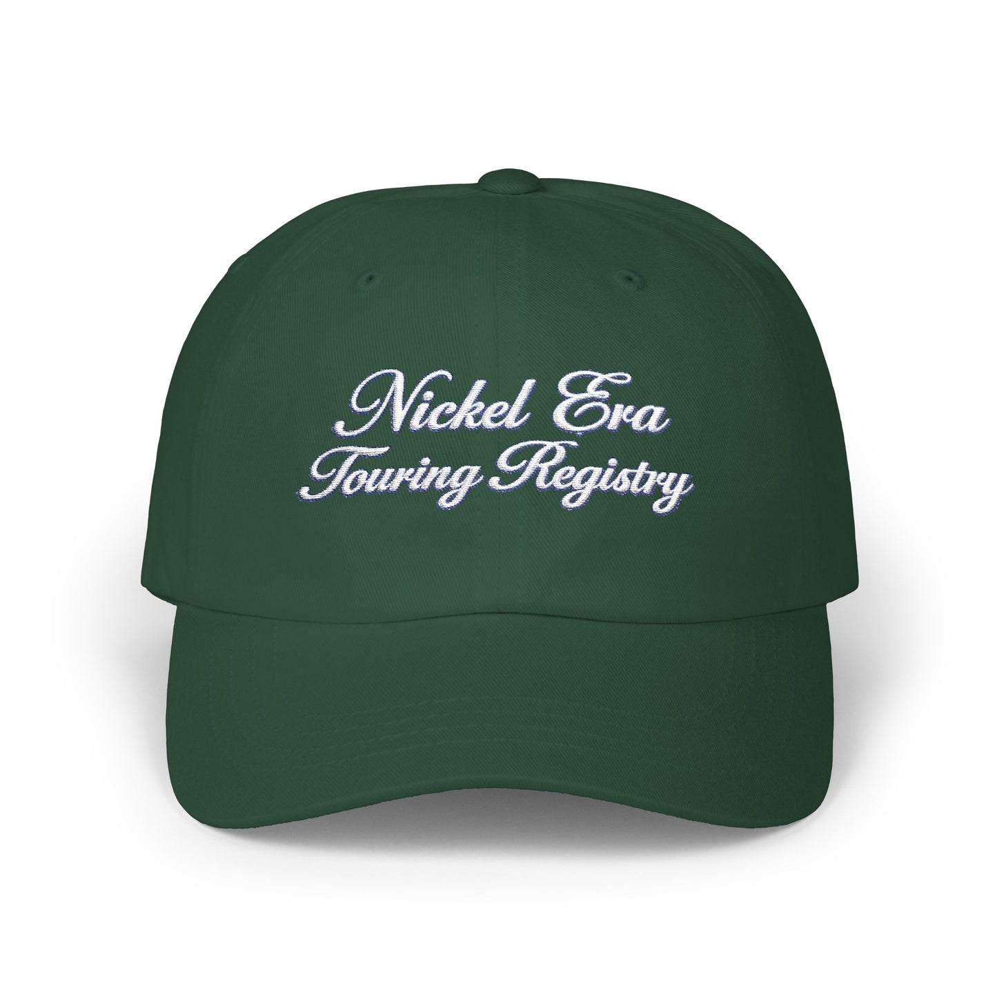 Nickel Era Touring Registry Embroidered Dad Cap — Gold Script