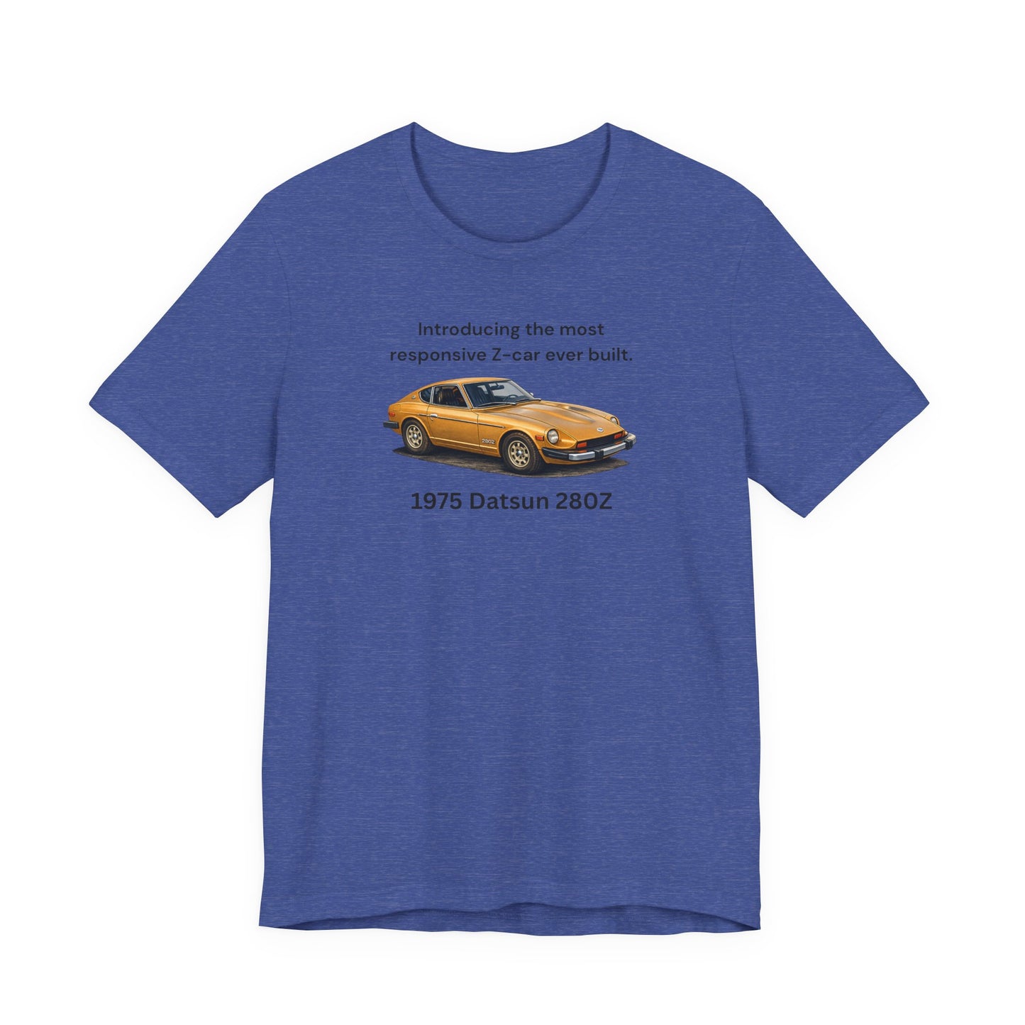 1975 Datsun 280Z Tee — Vintage Sports Car Graphic T-Shirt Black Lettering