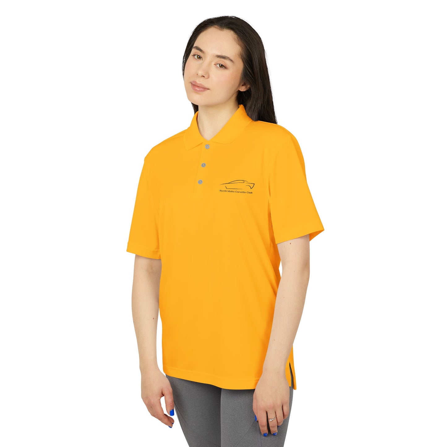North Idaho Corvette Club Black Embroidered Polo — adidas Unisex Performance Polo