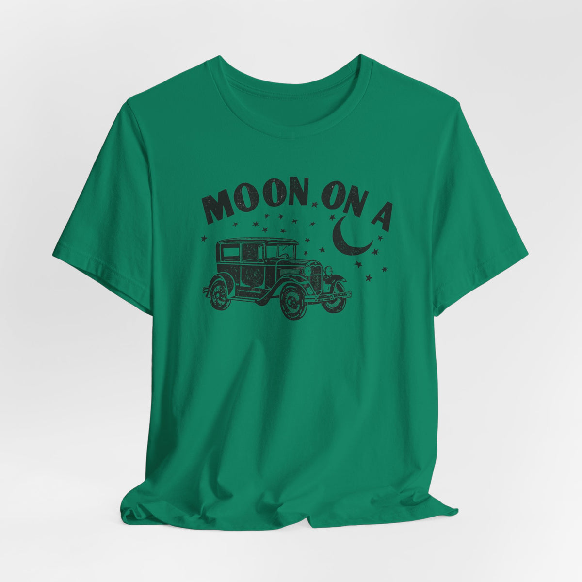 Moon On A Vintage Car T-Shirt — Retro Moon Graphic Tee