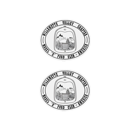 Two 12" Custom Shape Magnets — Willamette Valley Chapter Model A Ford Club Emblem