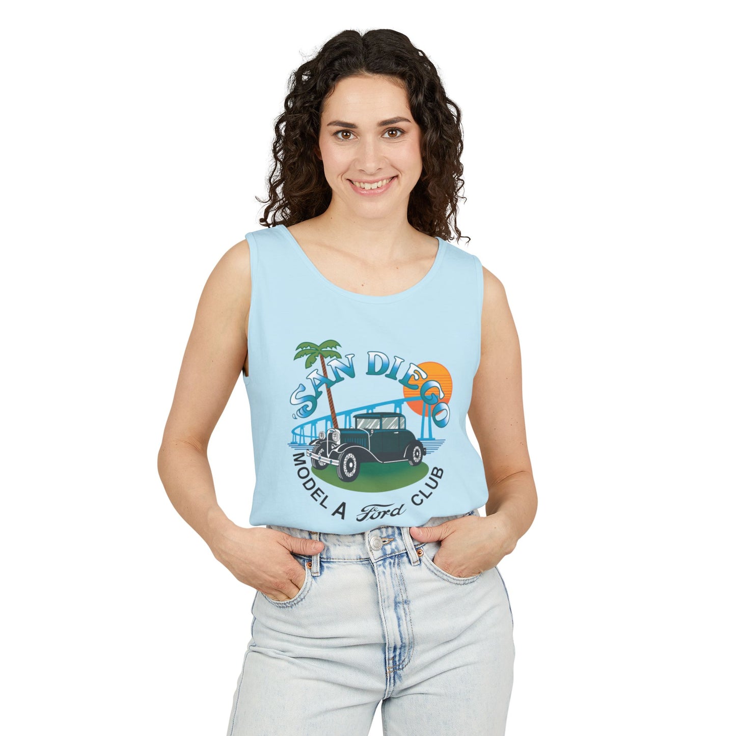 San Diego Model A Ford Club Tank Top — Unisex Garment-Dyed Tank Top