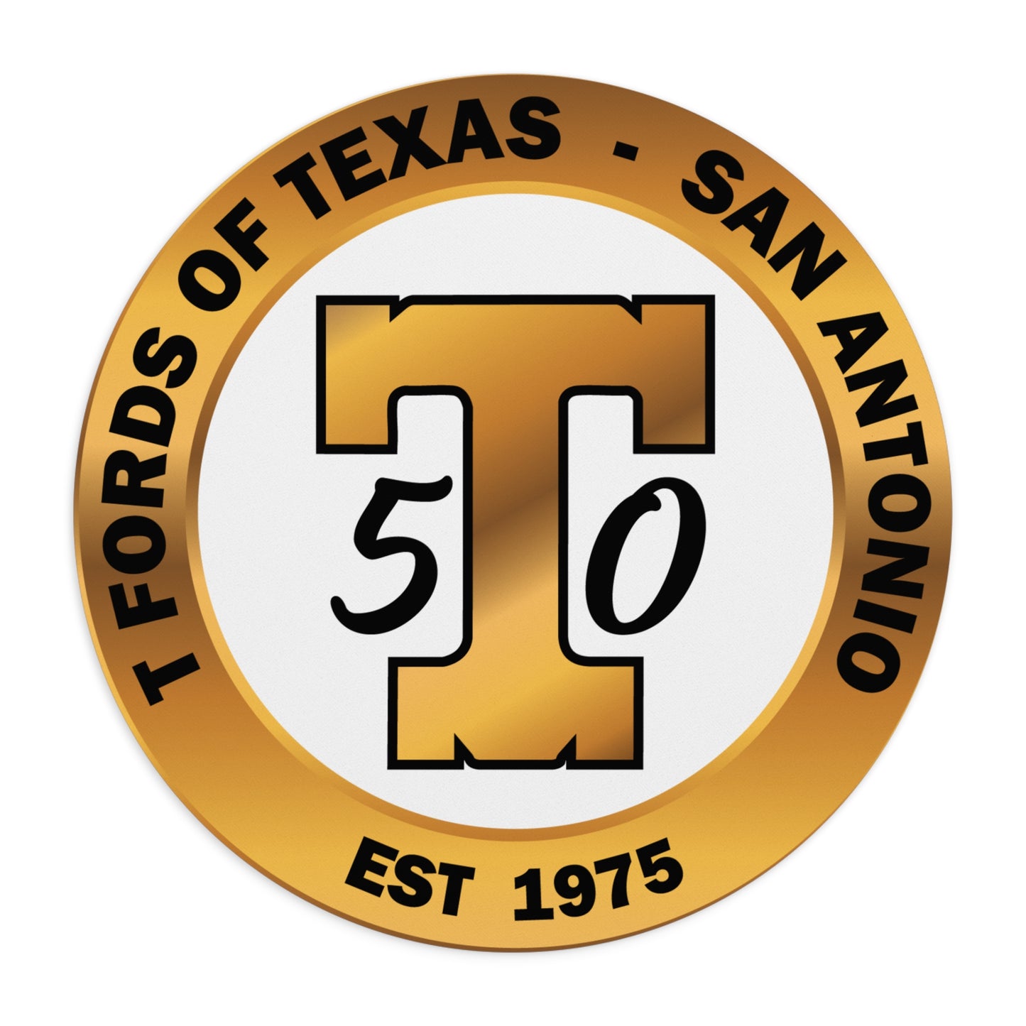 T Fords of Texas Mouse Pad (round) - 50th Anniversary T Fords of Texas Design