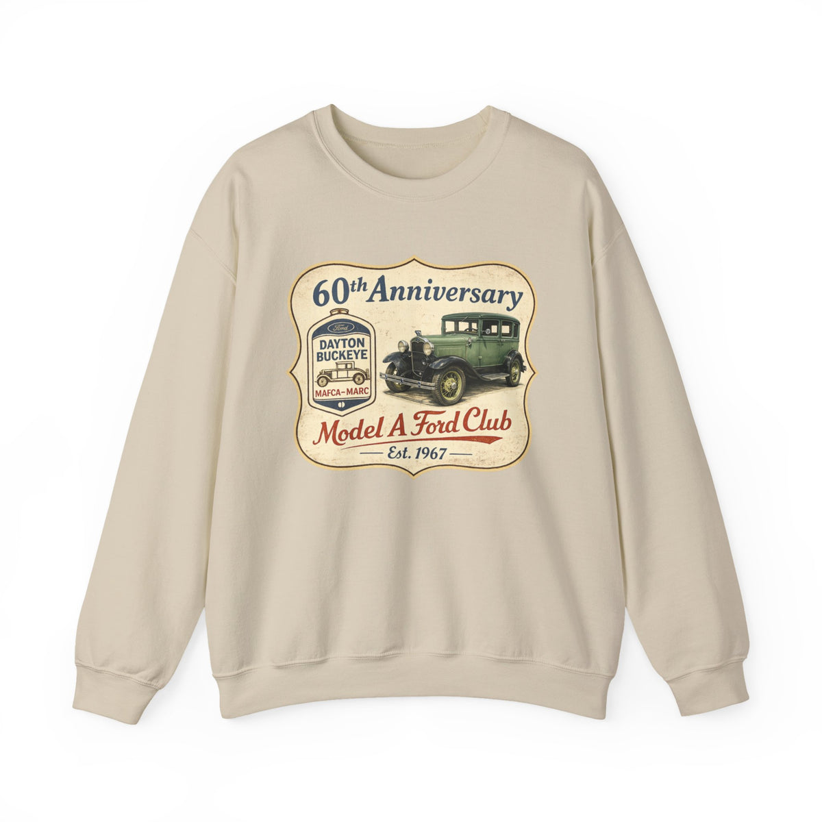 Dayton Buckeye Model A Ford Club 60th Anniversary Unisex Heavy Blend™ Crewneck Sweatshirt Gildan (SSG)