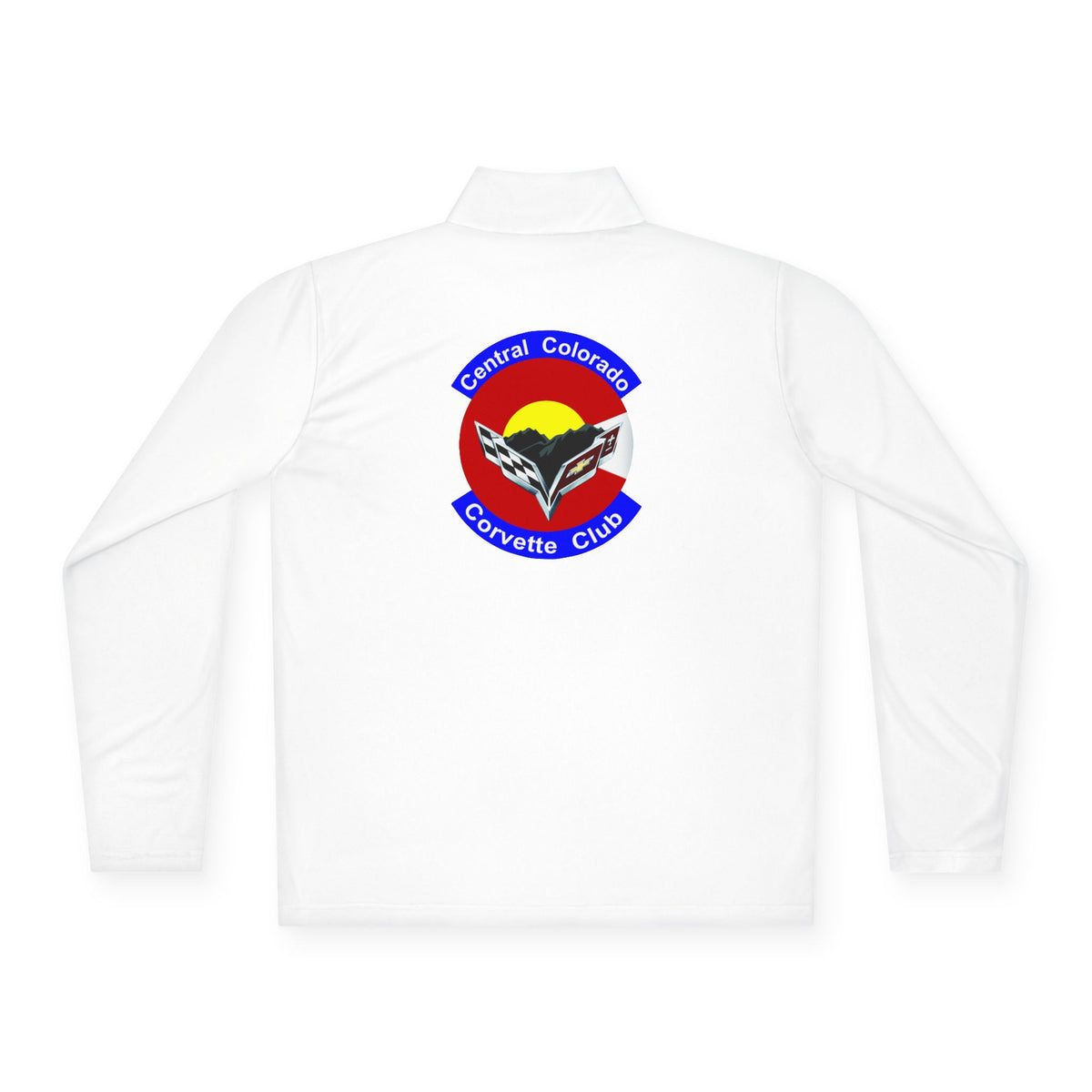 Central Colorado Corvette Club Quarter-Zip Pullover — Printed Direct to Film Logos on Front and Back