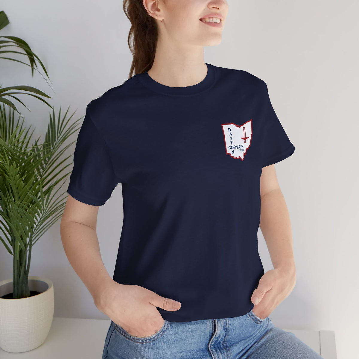 Dayton Corvair Club Unisex Jersey Short Sleeve Tee - Small Front Logo