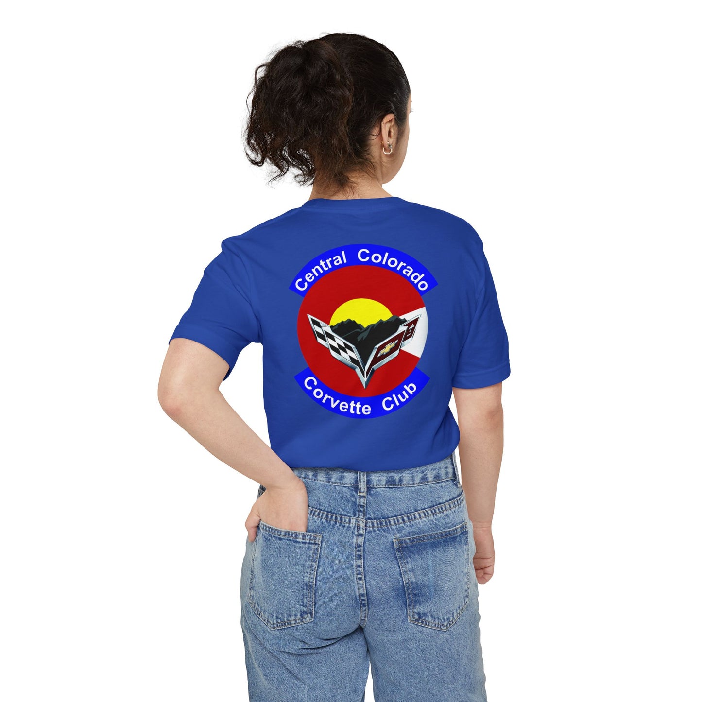 Central Colorado Corvette Club Pocket T-Shirt — Front & Back Logos