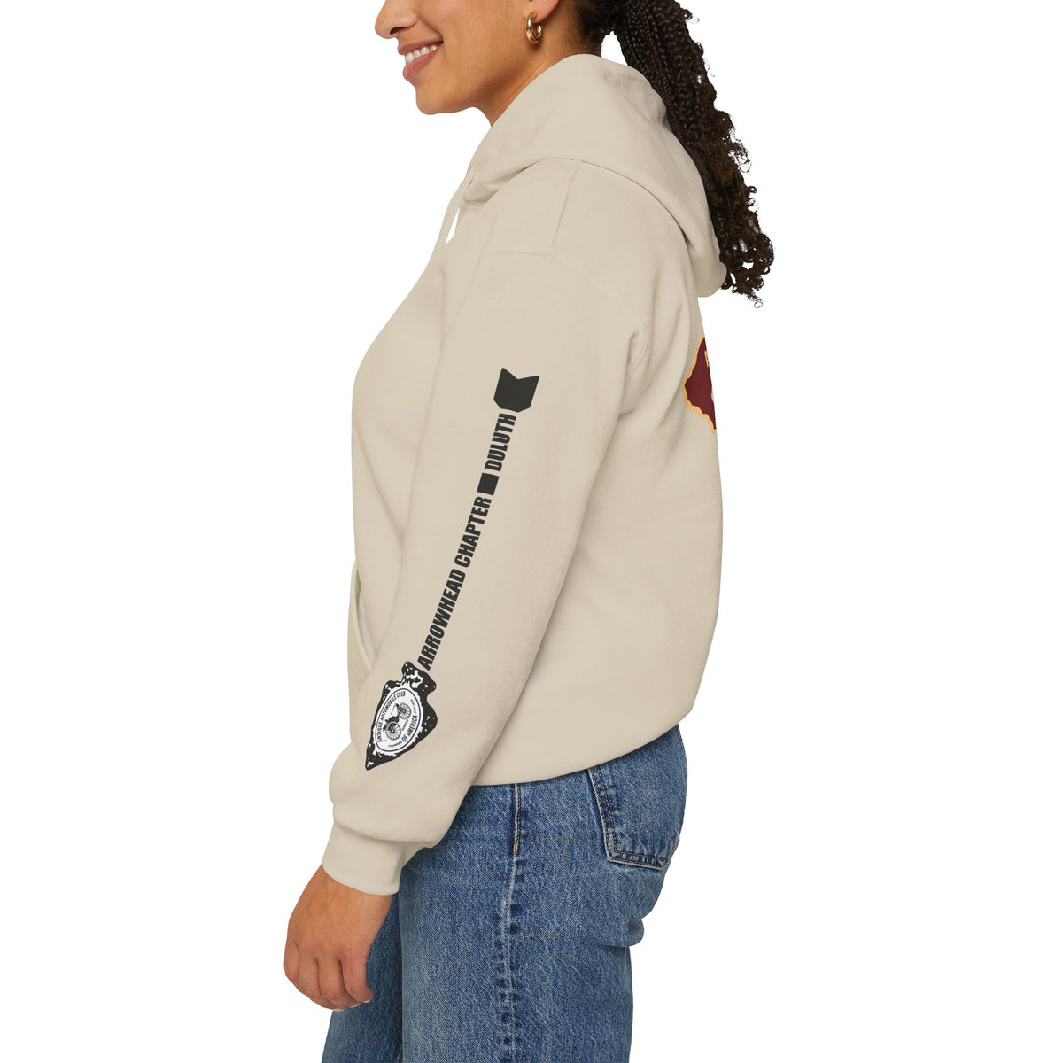 Arrowhead Chapter AACA Club Hoodie — "I'd Rather Be in My Antique Car" plus Sleeve and Back Images