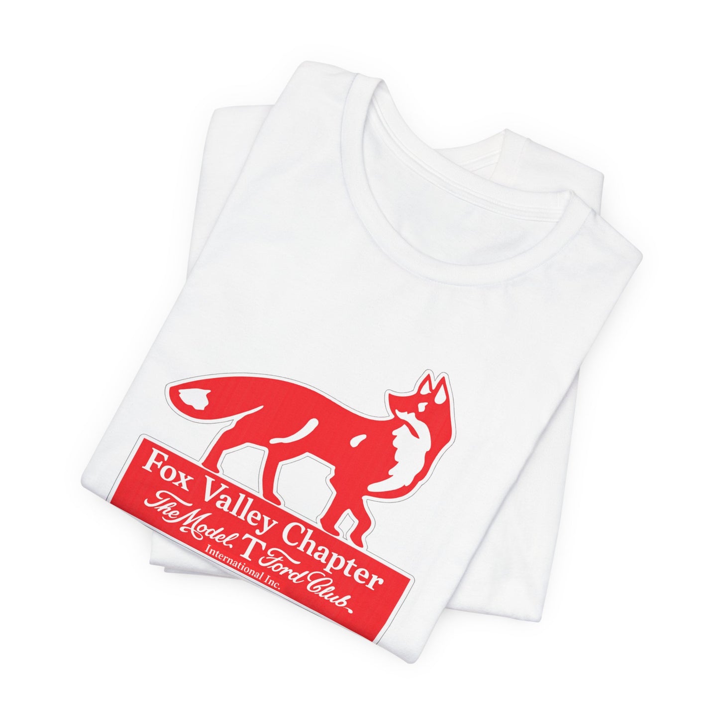 Fox Valley Chapter Model T Ford Club Tee — Red Fox Logo Short Sleeve T-Shirt