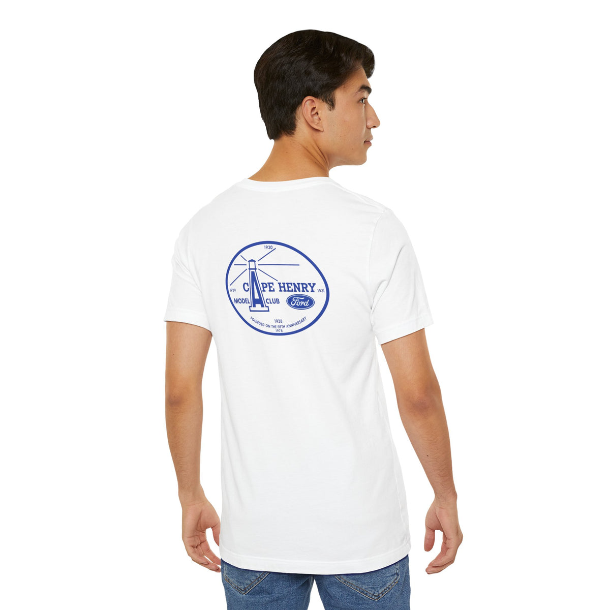 Cape Henry Model A Club Unisex Soft Short Sleeve Tee - Front and Back Logos