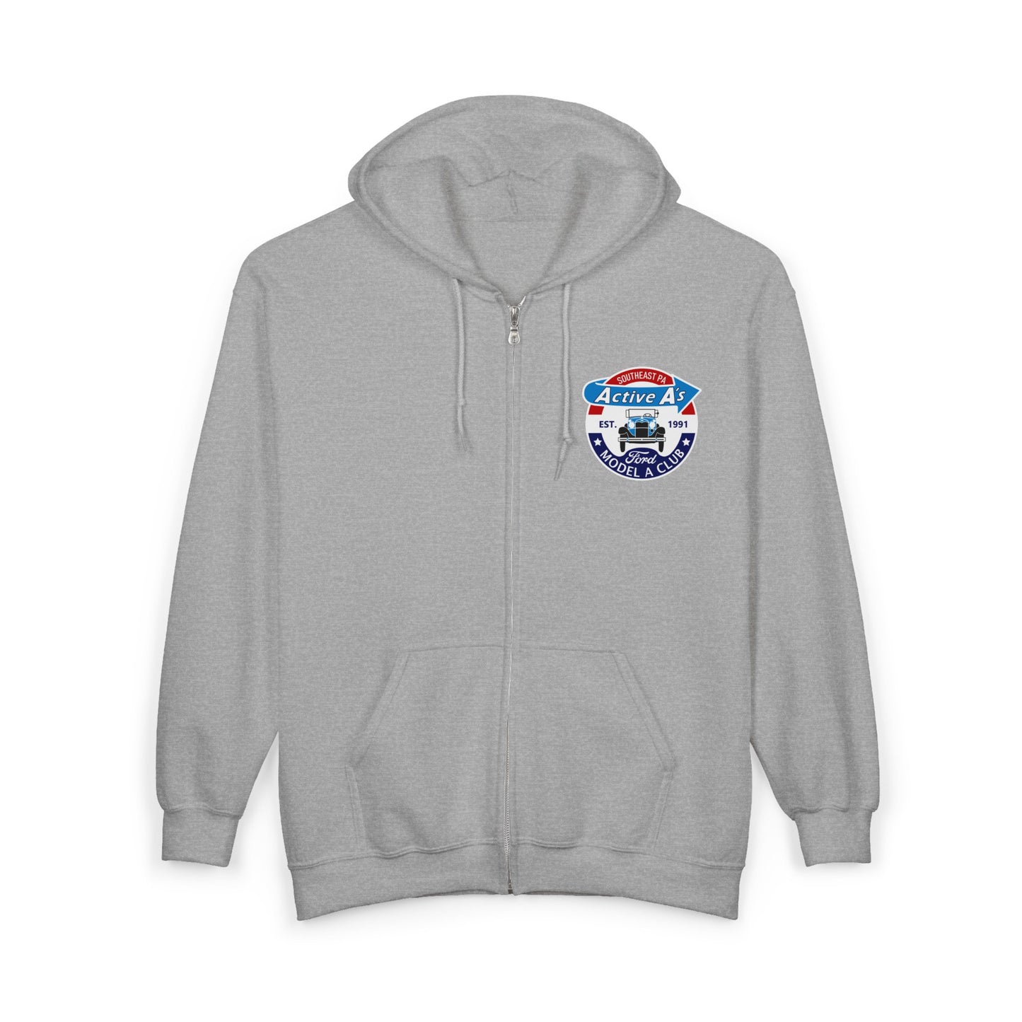 Active A's Ford Model A Club Zip Hoodie (Printed front and back logo)