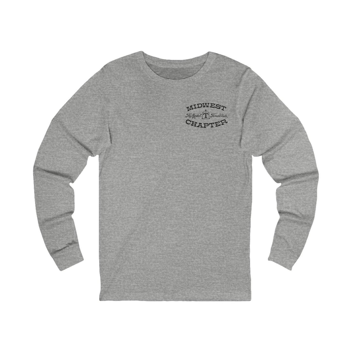 Midwest Chapter - The Model T Ford Club (front and back logos) Unisex Long Sleeve Tee | Casual Comfort for Model T Enthusiasts