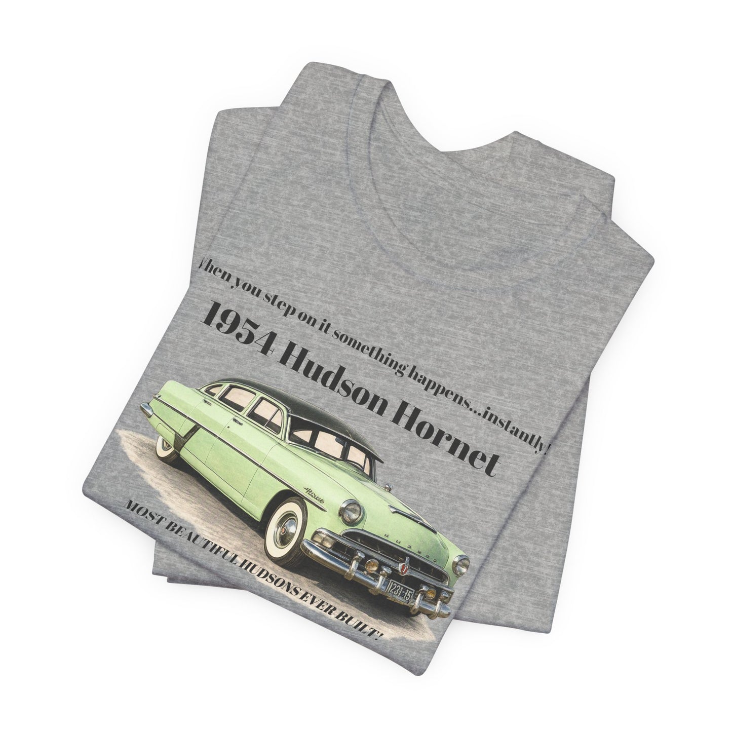 1954 Hudson Hornet Vintage Car Tee — Retro Classic Car Graphic T-Shirt (JF)