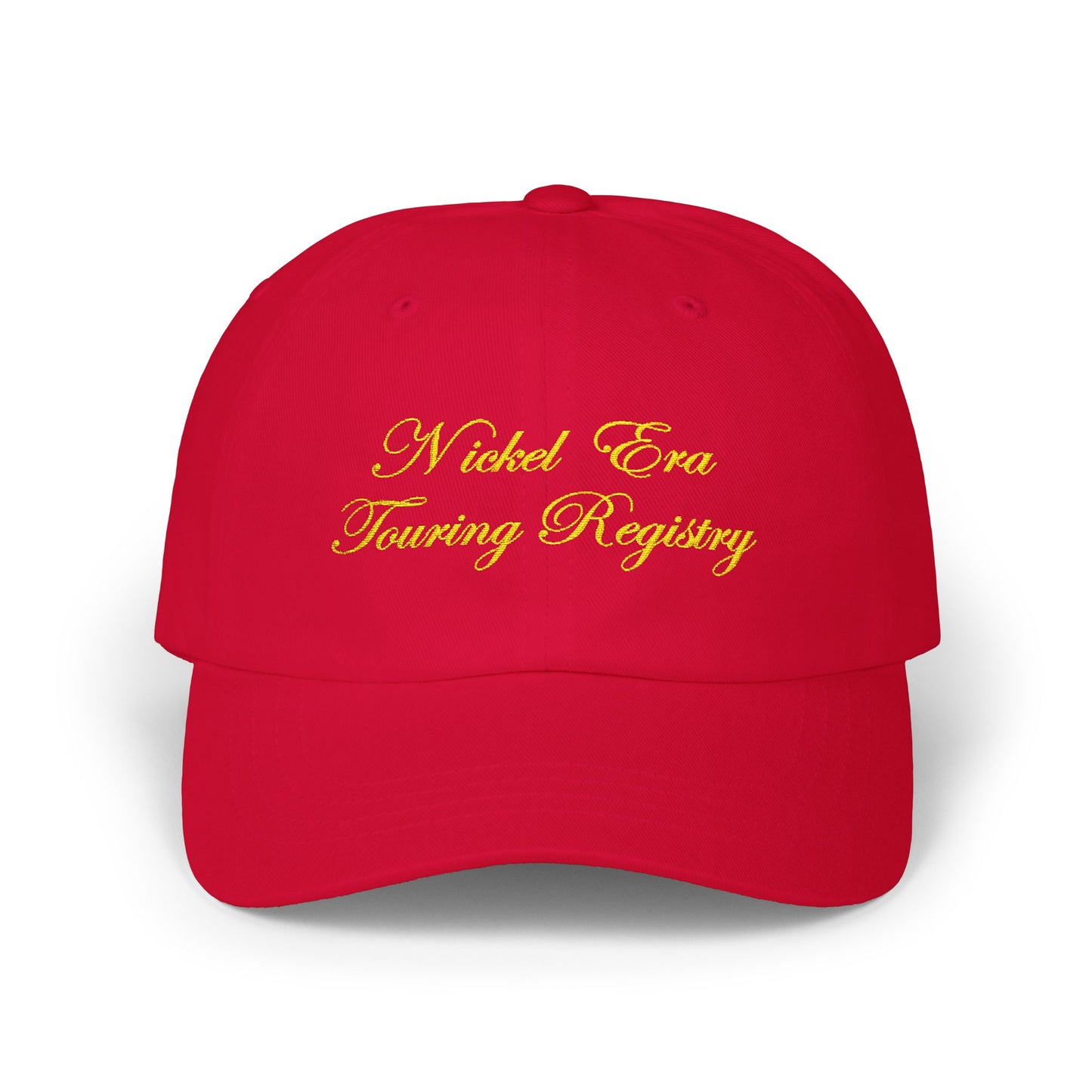 Nickel Era Touring Registry Embroidered Dad Cap — Gold Script