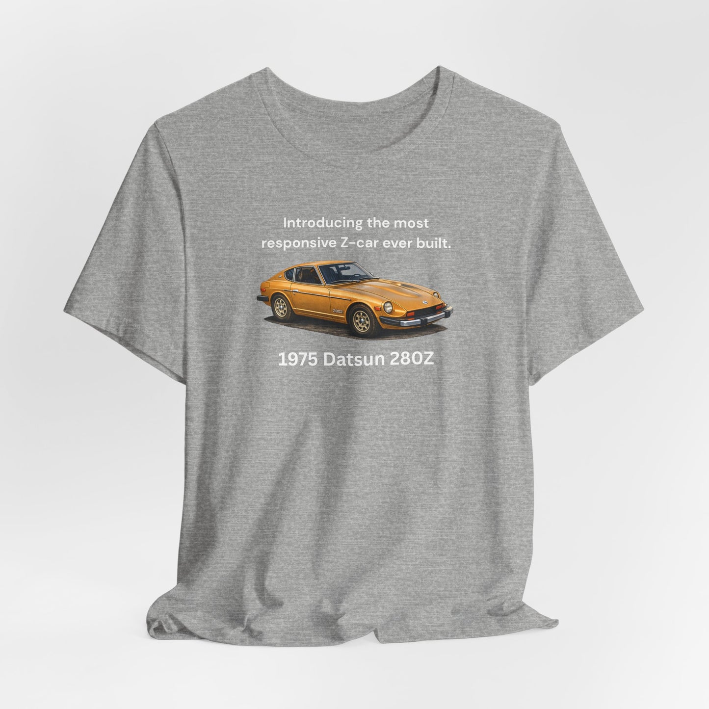 1975 Datsun 280Z Tee — "Most Responsive Z-Car Ever Built" Classic Car T‑Shirt White Lettering