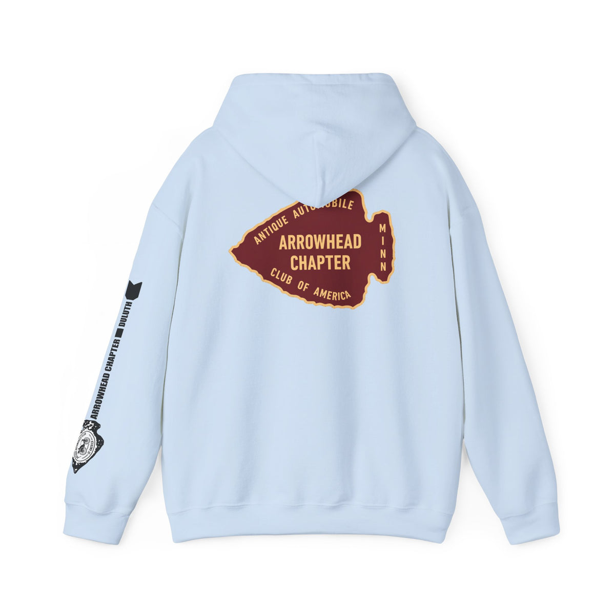 Arrowhead Chapter AACA Hoodie — "I'd Rather be Under the Hood" plus Sleeve and Back Images