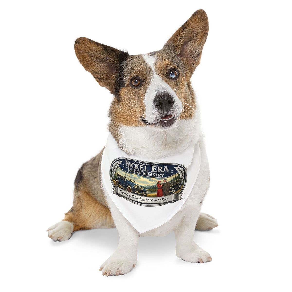Nickel Era Touring Registry Vintage Car Logo — Pet Bandana Collar