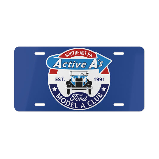 Active A's Ford Model A Club Vanity License Plate — Southeast PA Est. 1991