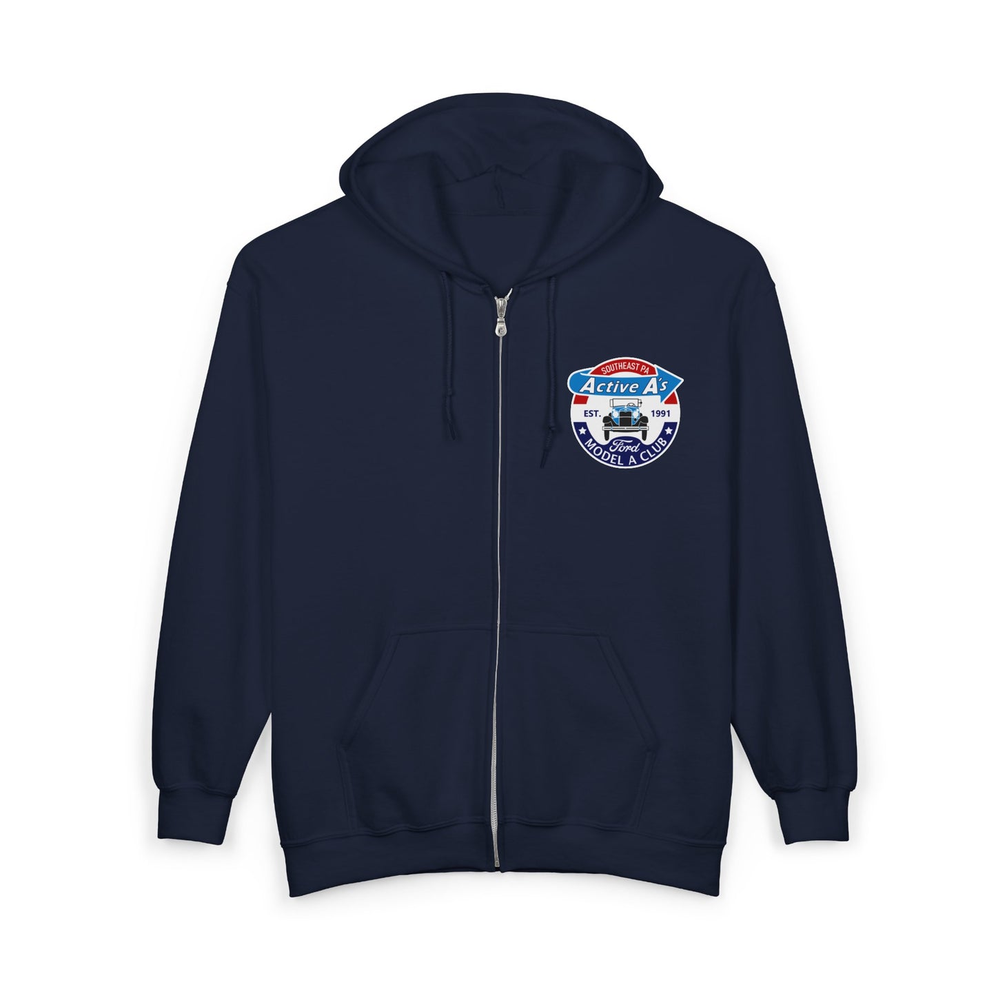 Active A's Ford Model A Club Zip Hoodie (Printed front and back logo)