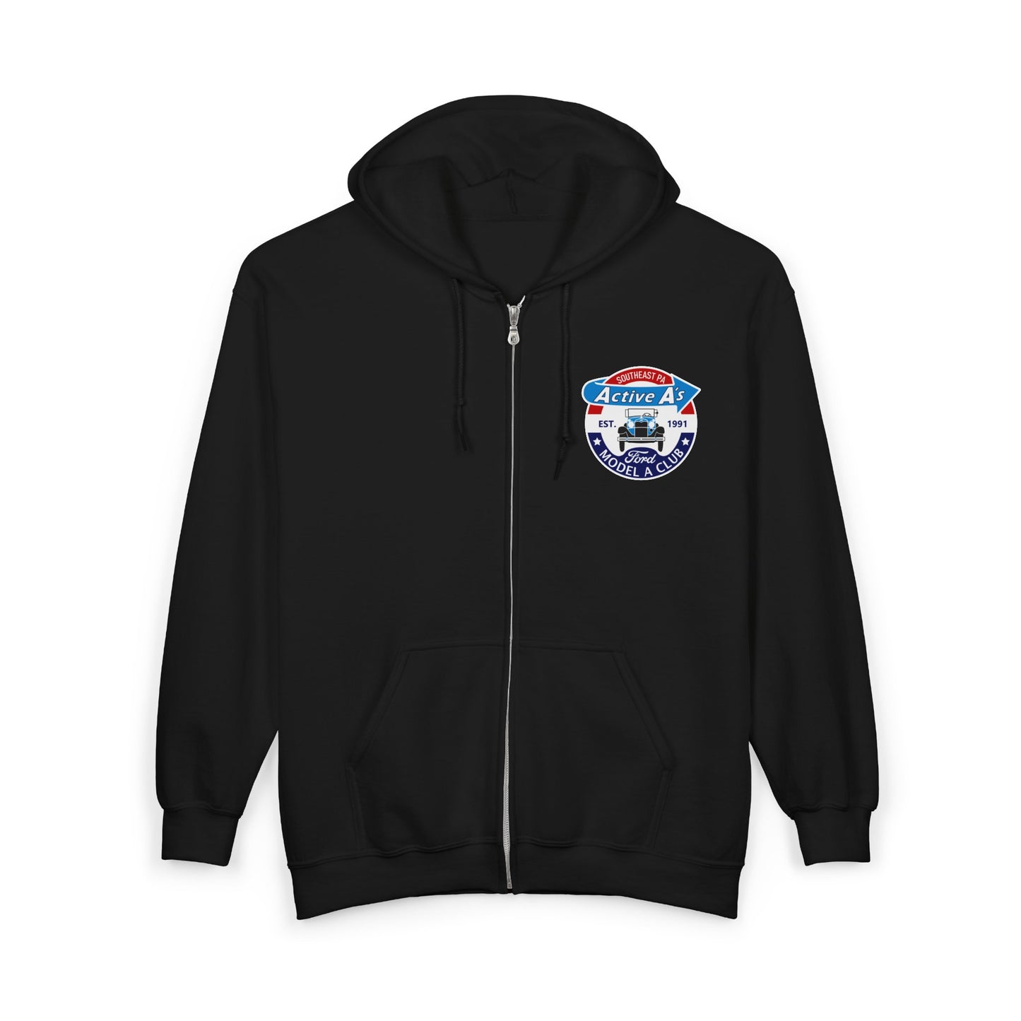 Active A's Ford Model A Club Zip Hoodie (Printed front and back logo)