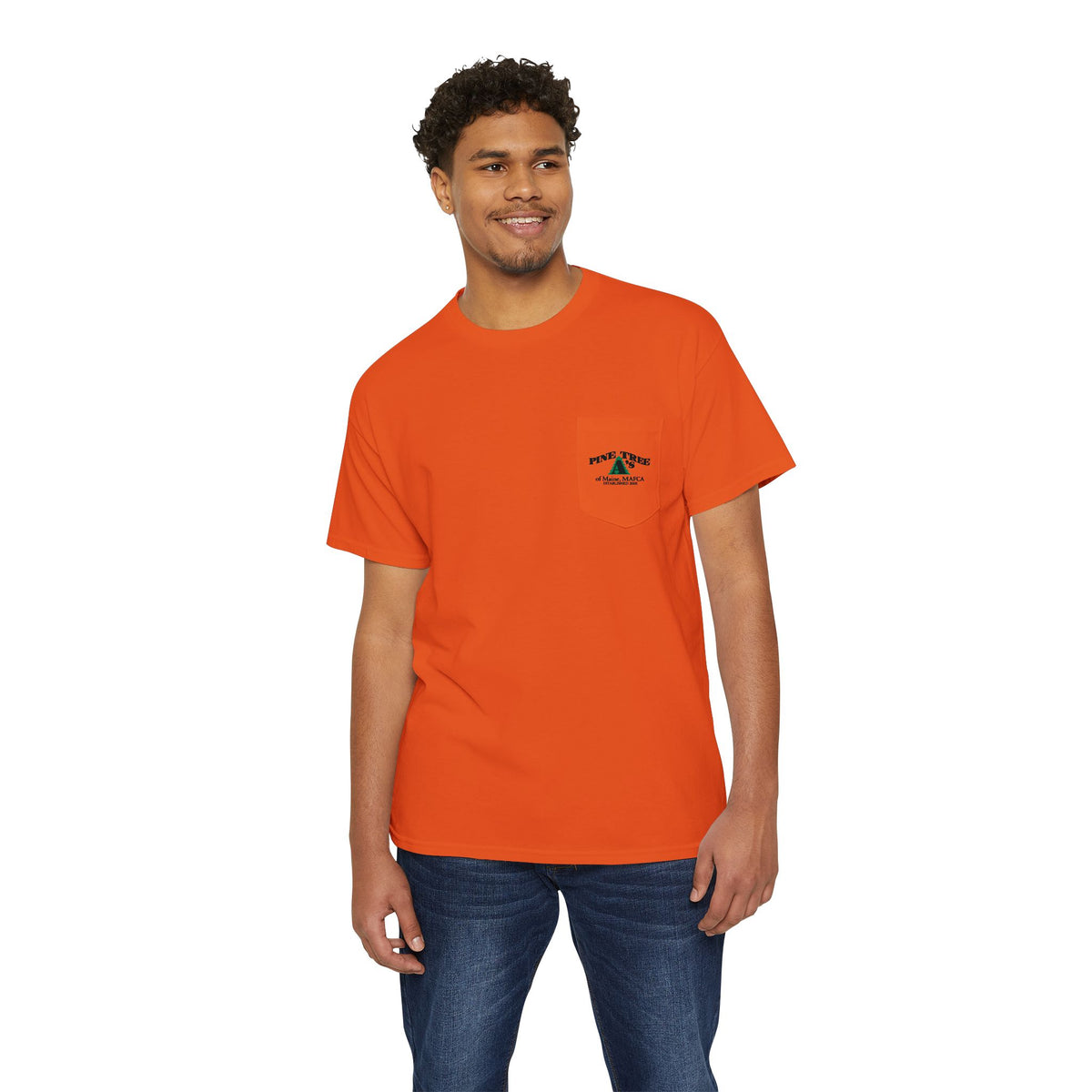 Pine Tree A's of Maine, MAFCA Front and Back Logos — Unisex Heavy Cotton Pocket Tee