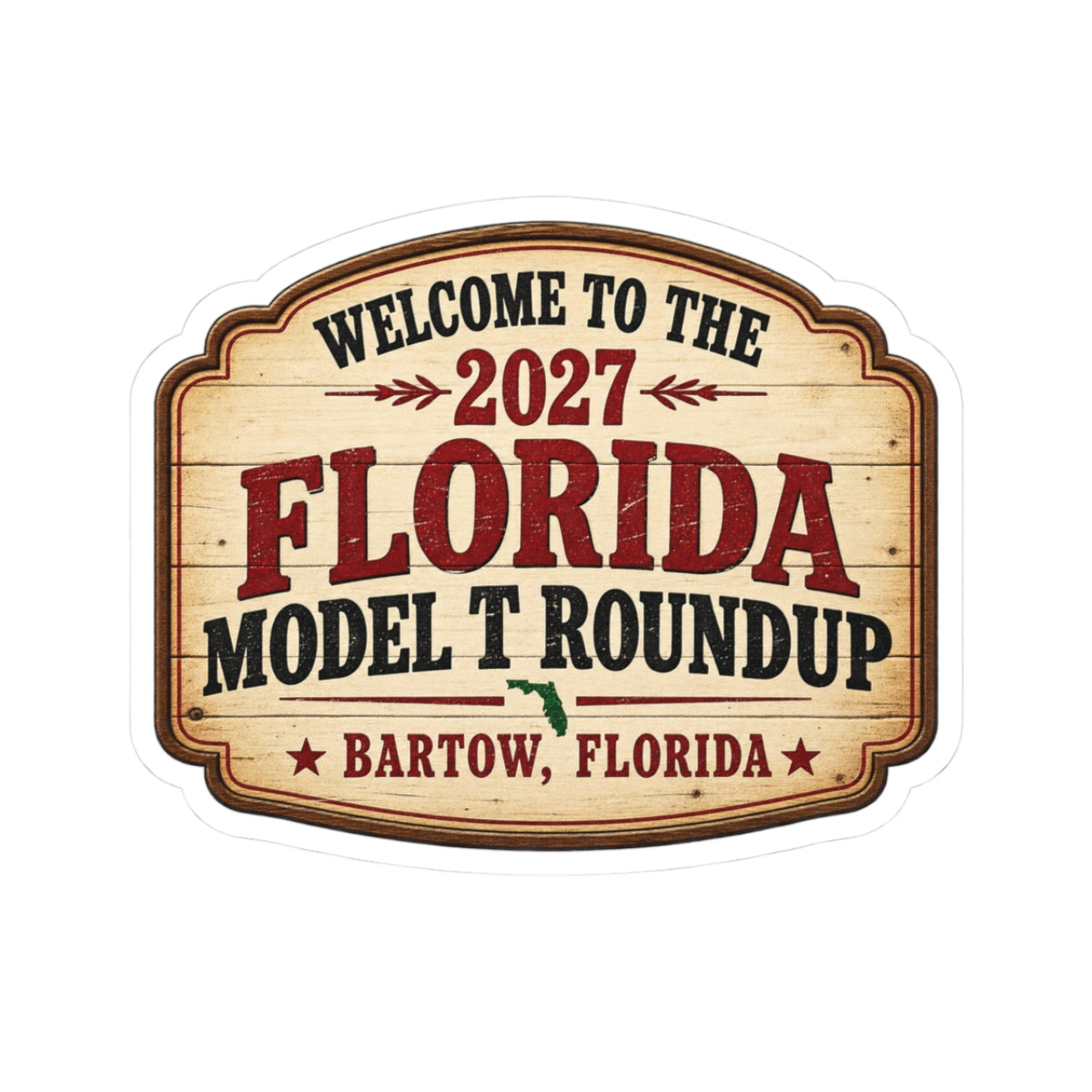 Florida Model T Roundup 2027 Sticker — Kiss-Cut Sticker
