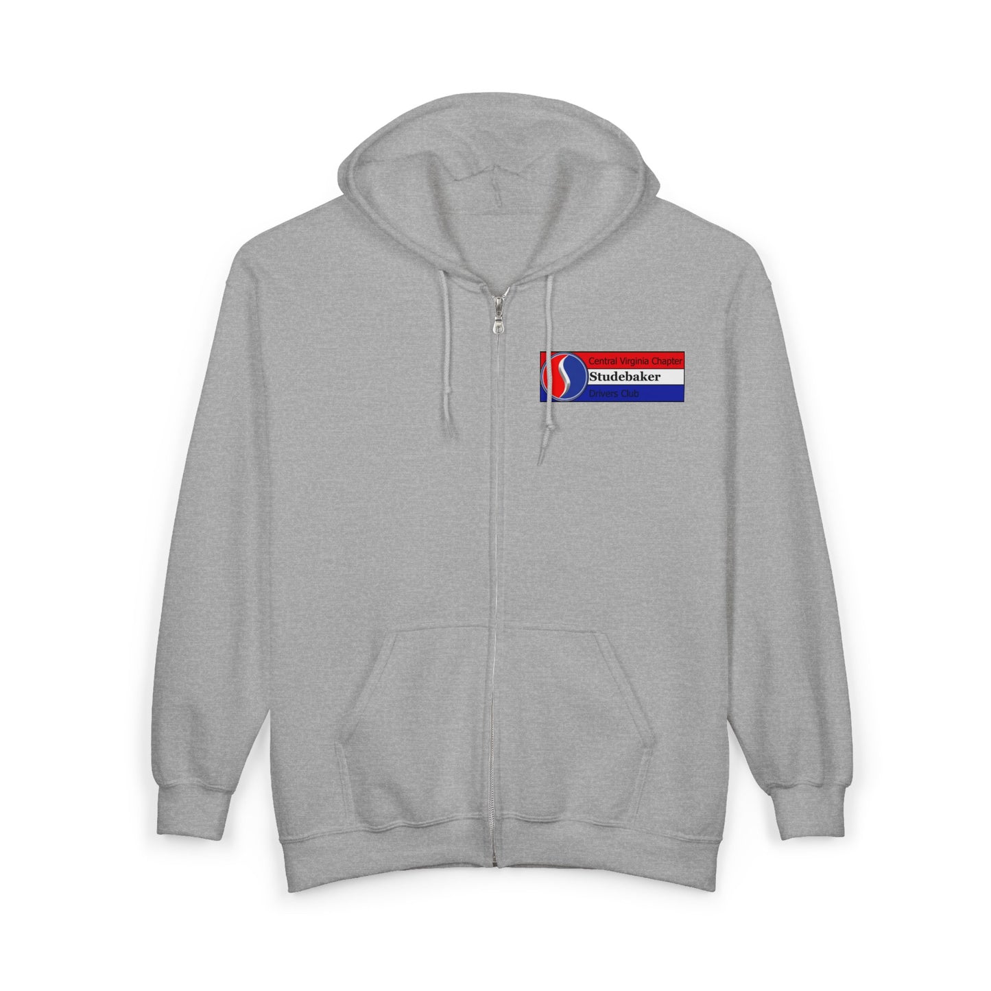 Central Virginia Chapter Studebaker Drivers Club Printed Zip Hoodie — Logo on Front and Back