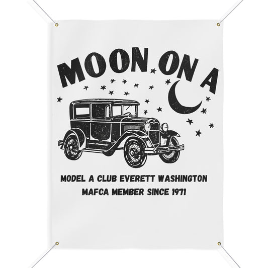 Moon On A Banner — Retro Automobile Outdoor/Indoor Decor